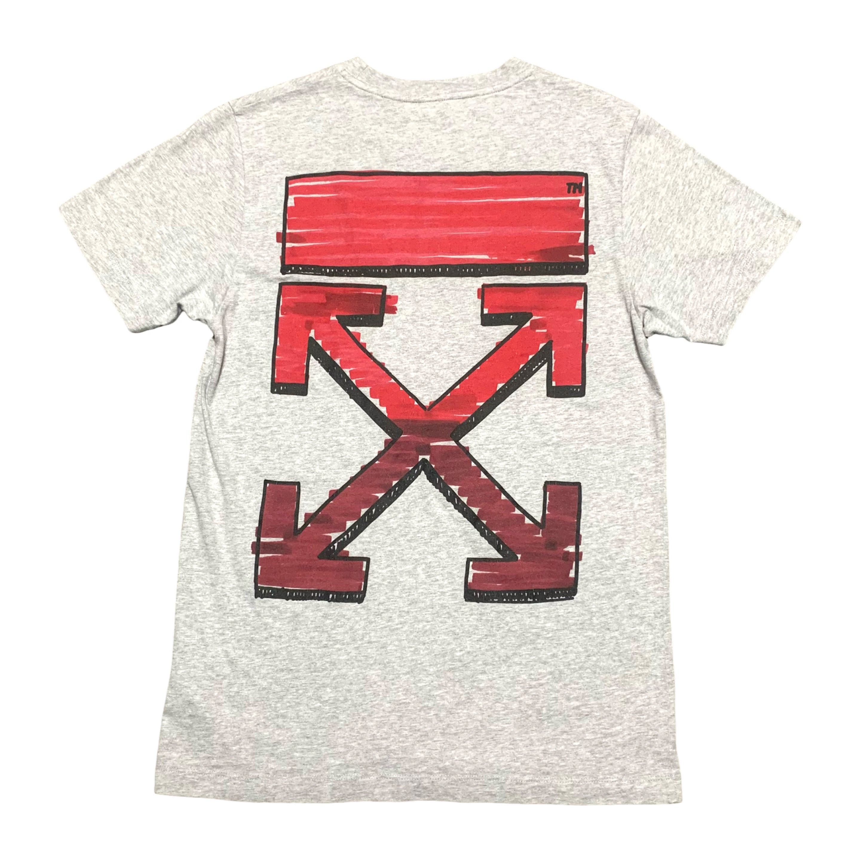Off White Small Marker Arrows Grey Tee Virgil Abloh
