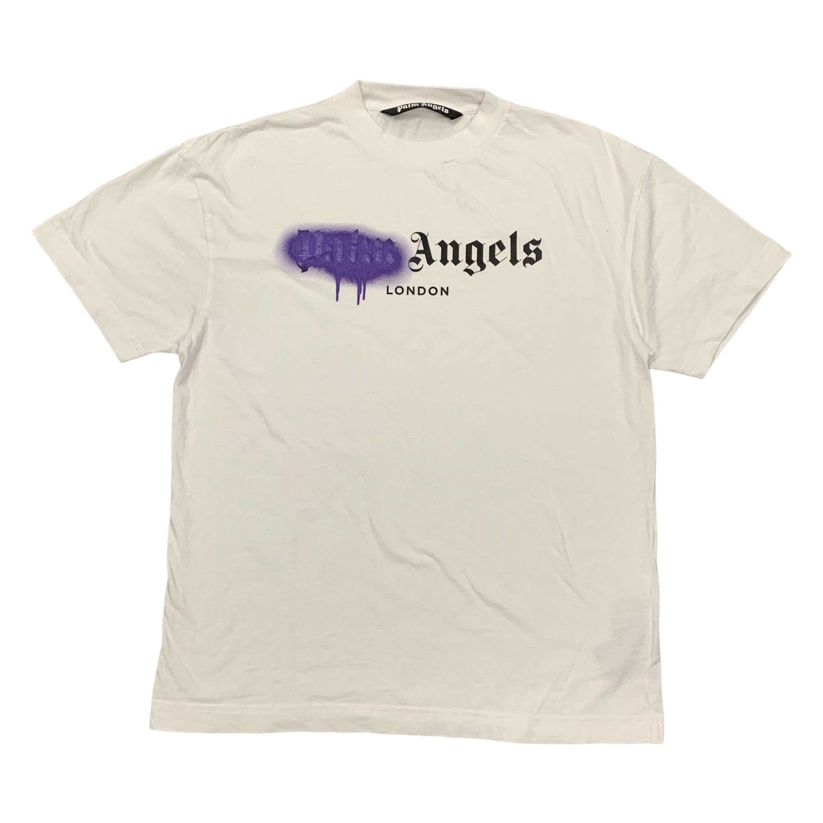Palm Angels Large Tee London Sprayed White T-Shirt