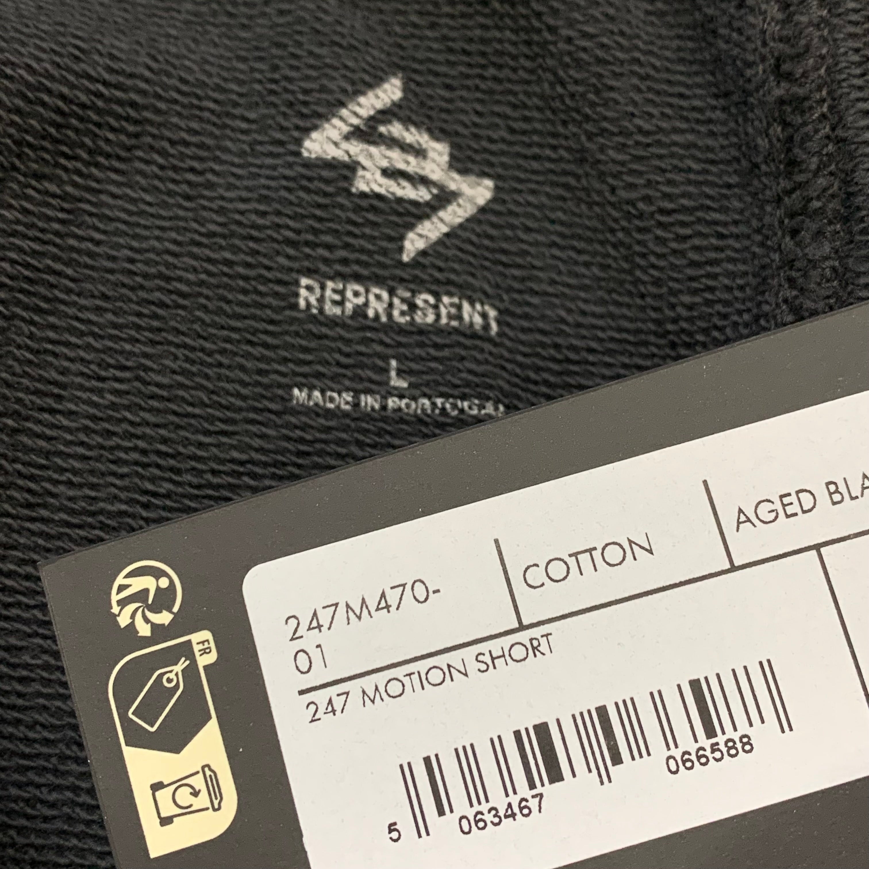 Represent Large Shorts 247 Motion Aged Black Shorts Bottoms