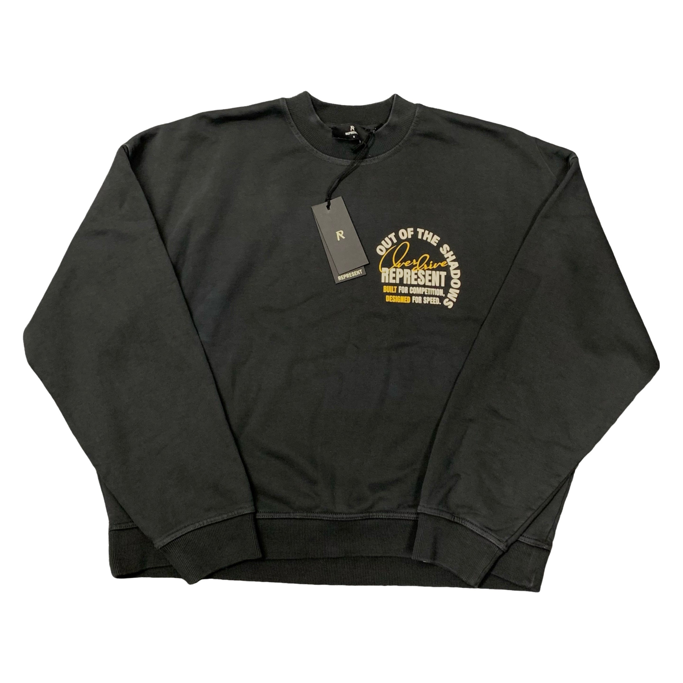 Represent Small Out The Shadows Stained Black Sweatshirt Crewneck