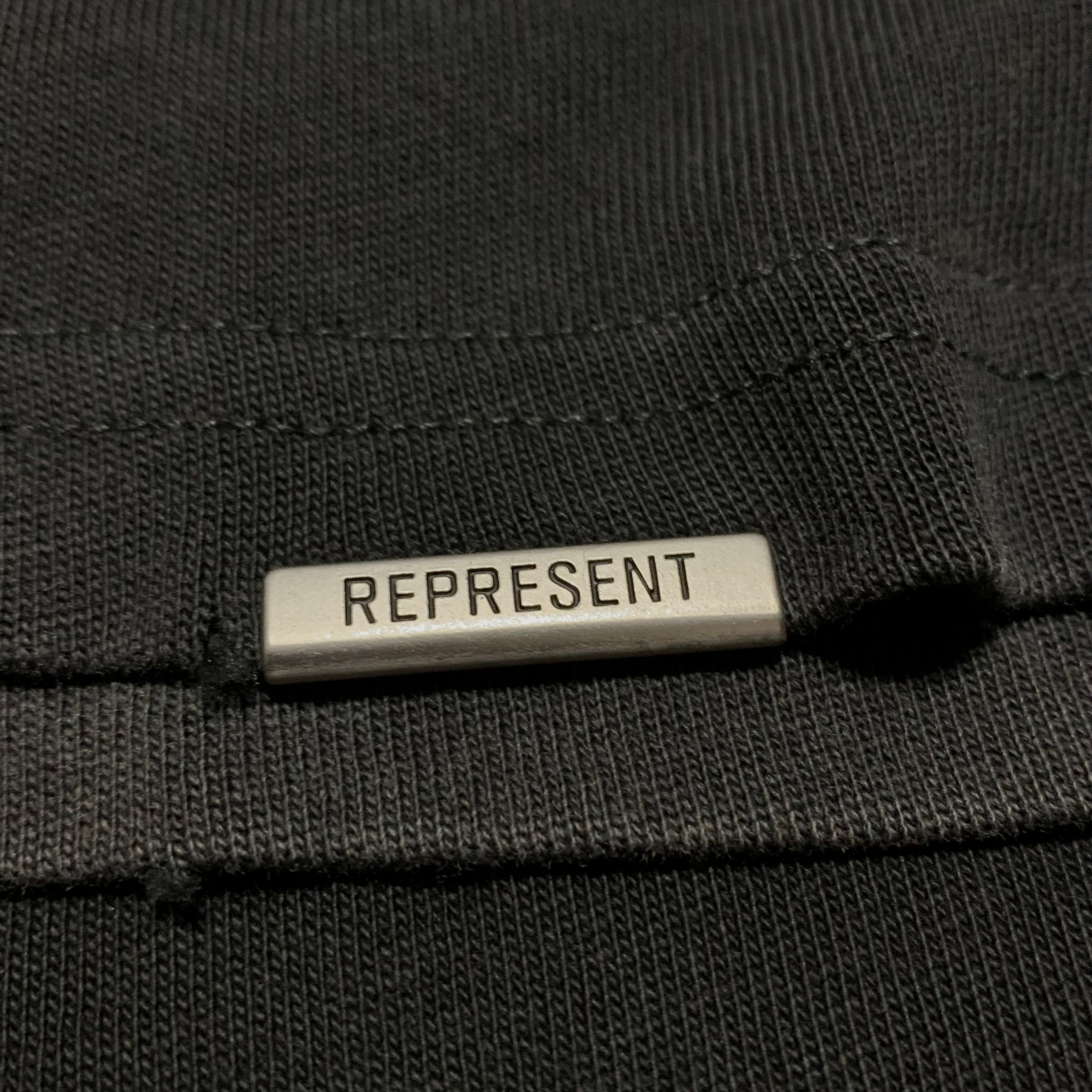 Represent Small Only The Strong Survive Vintage Black Tee Shark Graphic