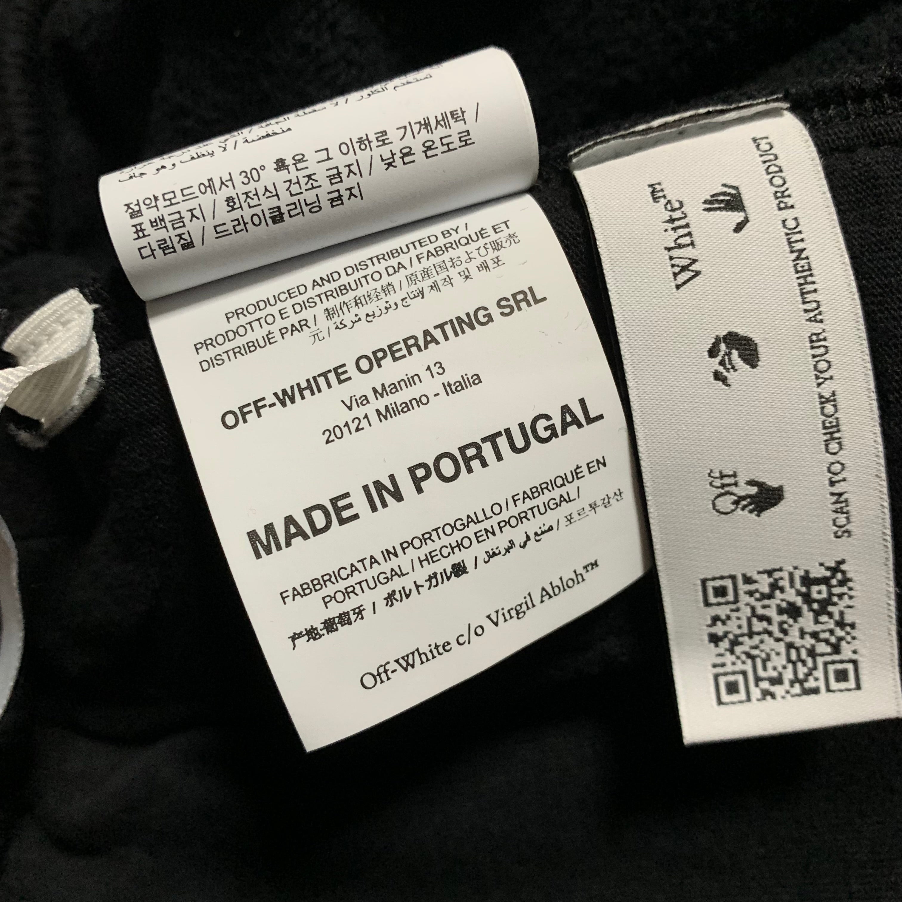 Off White Large Caravaggio Black Jogger Sweatpants Bottoms Pants Virgil Abloh