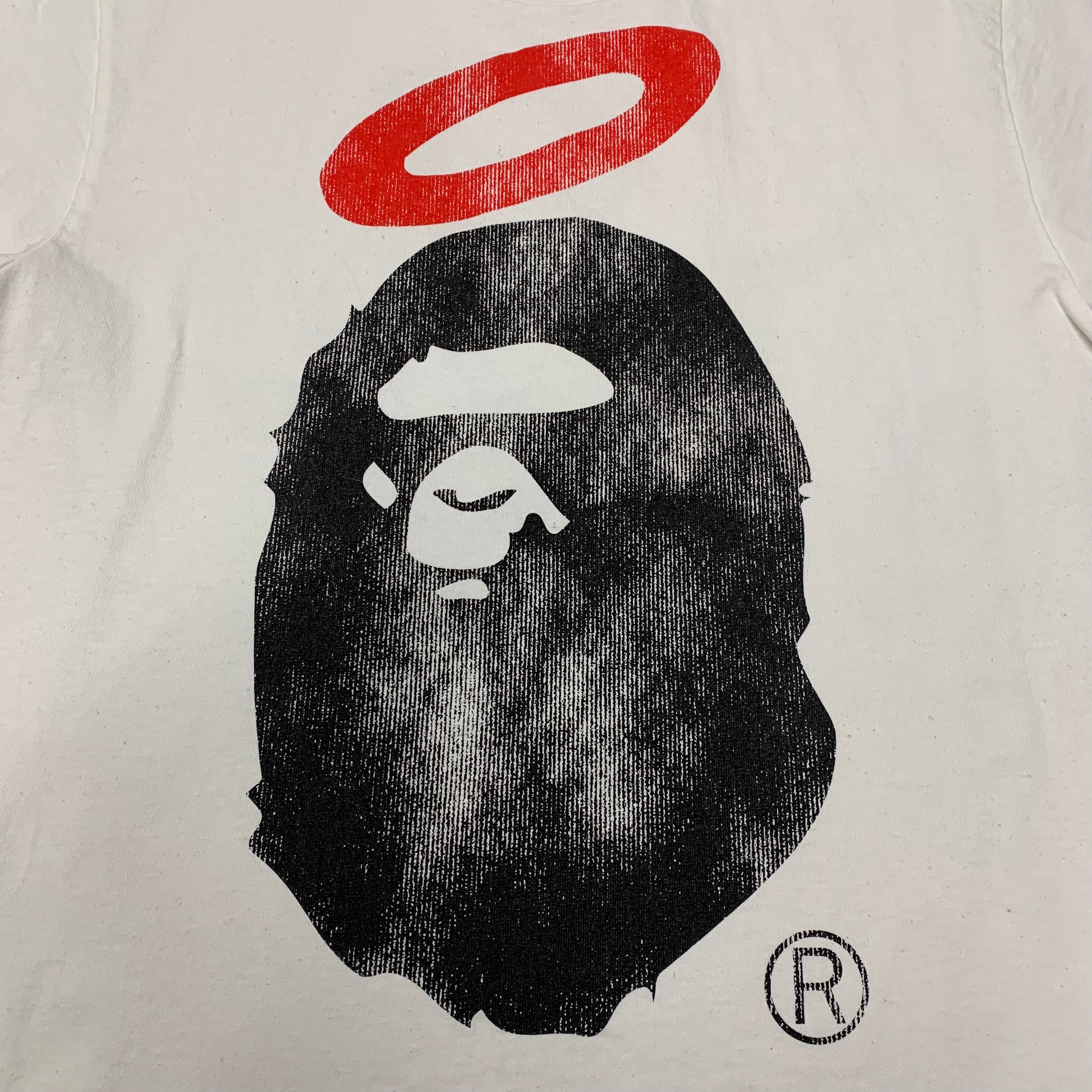 Bape Medium Tee Union Pigment Dyed Ape Head White T-Shirt A Bathing Ape
