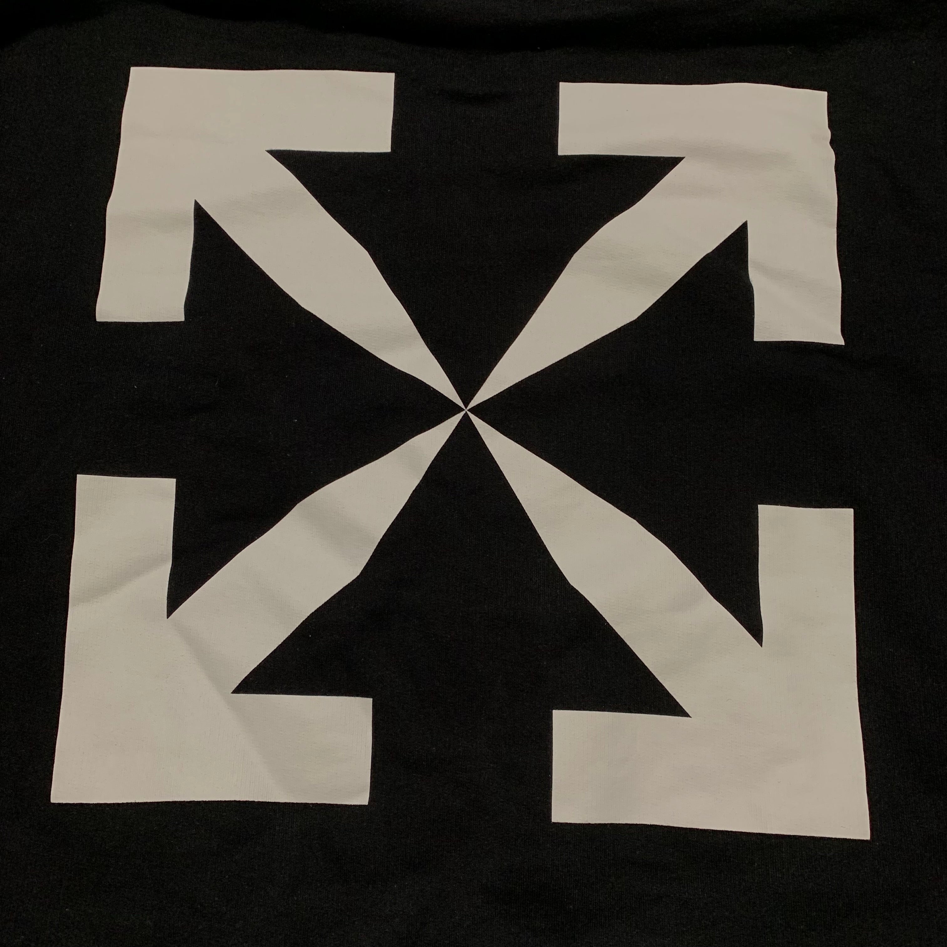 Off White Medium Pascal Arrows Black Hoodie Virgil Abloh Skeleton