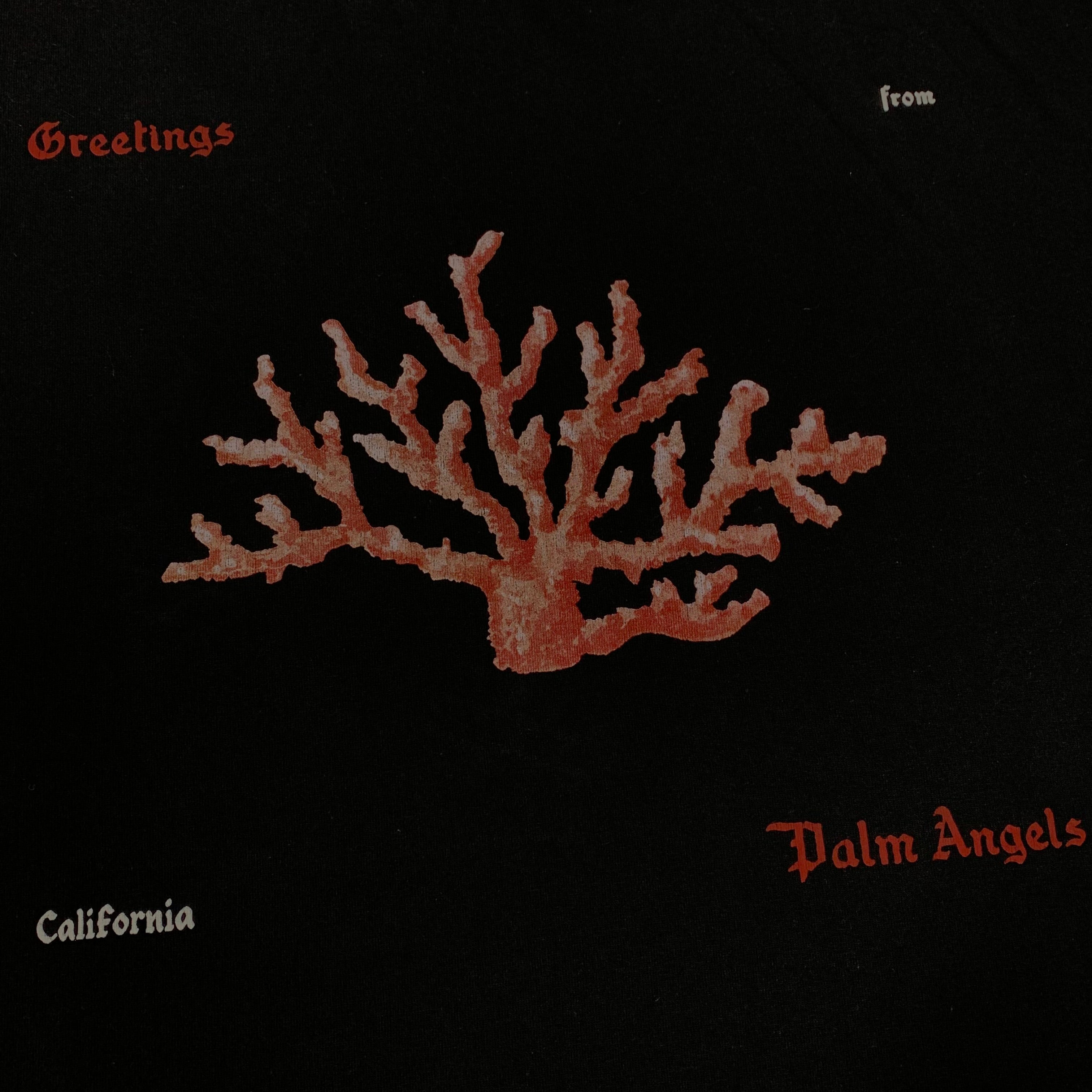 Palm Angels Large Tee Greetings From California Classic Black T-Shirt