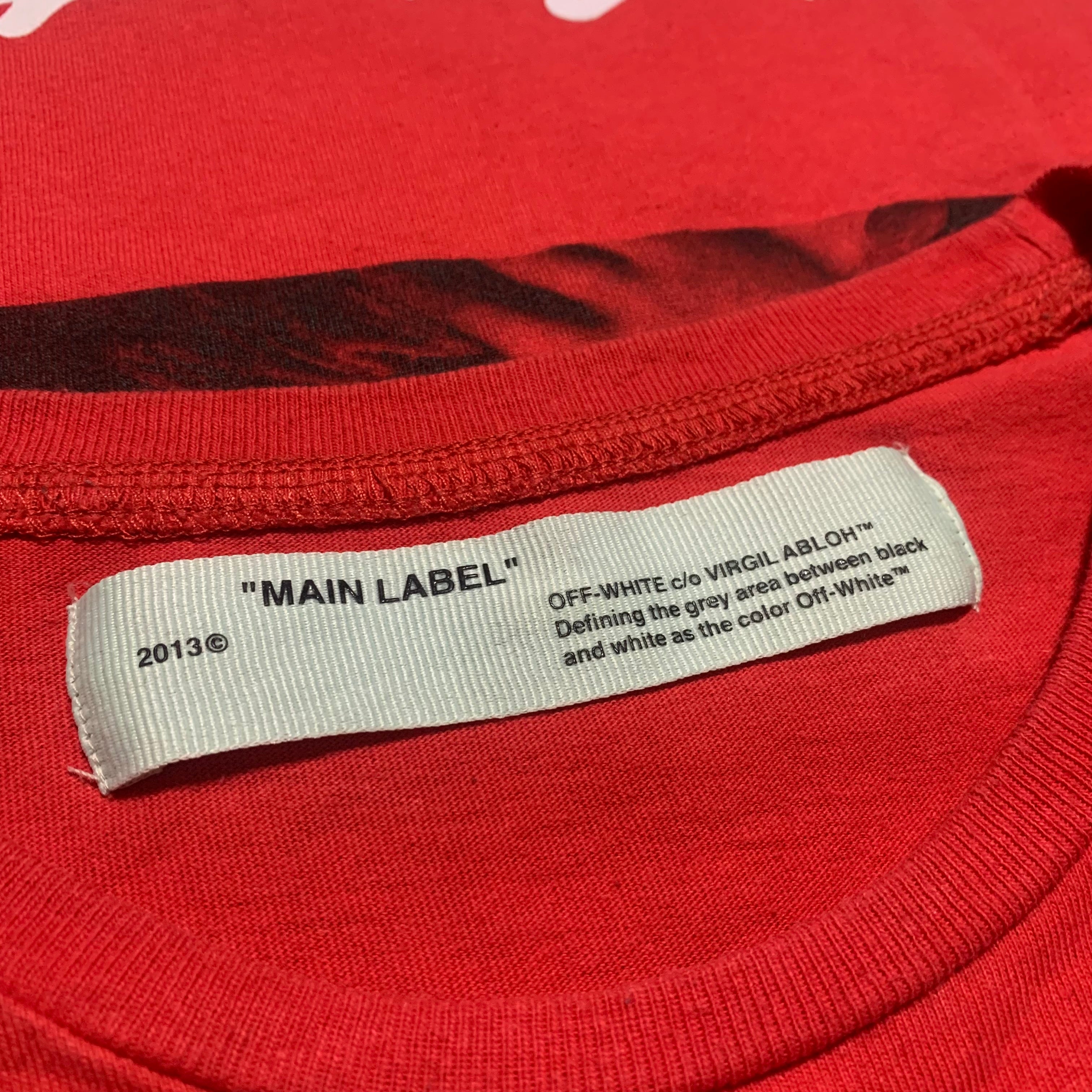 Off White Medium Mona Lisa Red Tee Virgil Abloh