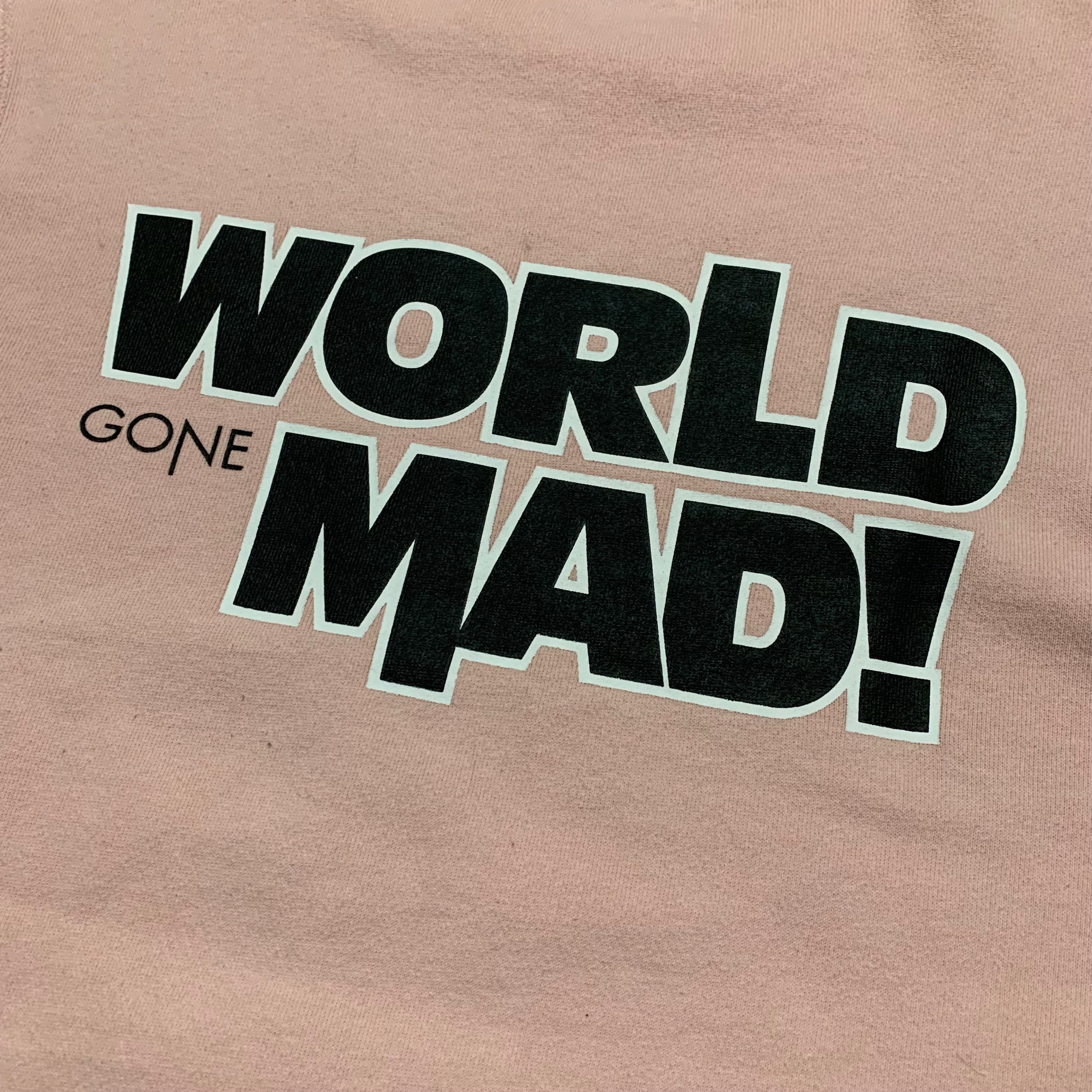 Bape Medium Pink Sweatshirt Crewneck 'World Gone Mad' A Bathing Ape