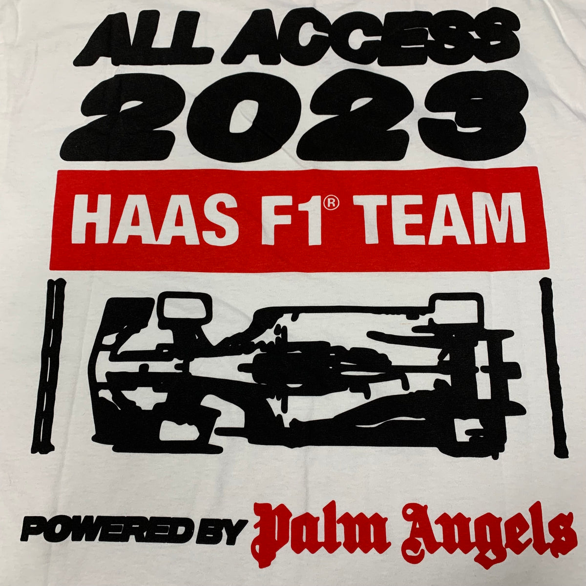 Palm Angels Large Tee Moneygram Haas F1 Team Miami White T-Shirt