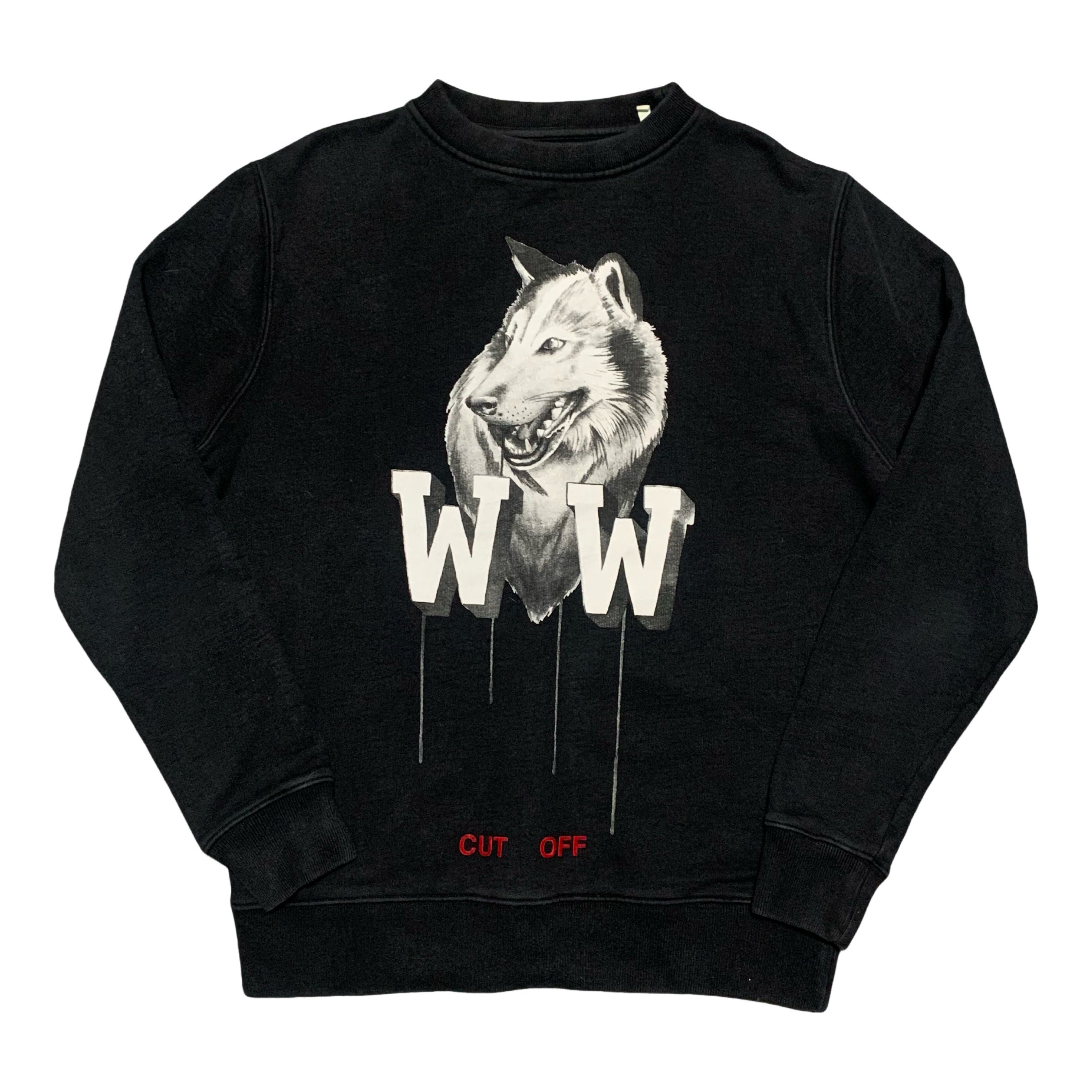 Off White Medium Wolf Sweatshirt Crewneck Black Virgil Abloh