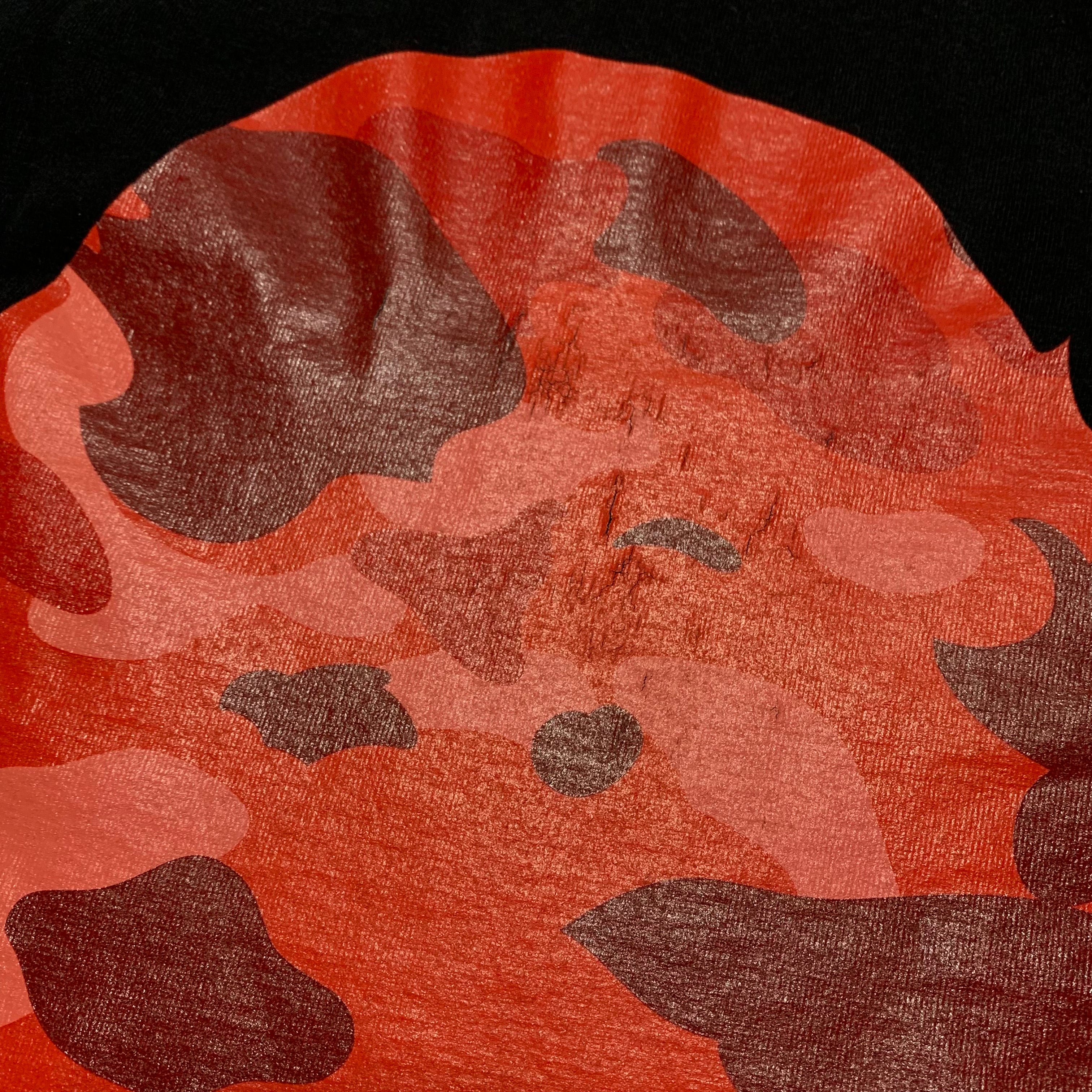 Bape Medium Big Ape Head Red Camo Black Tee A Bathing Ape Vintage