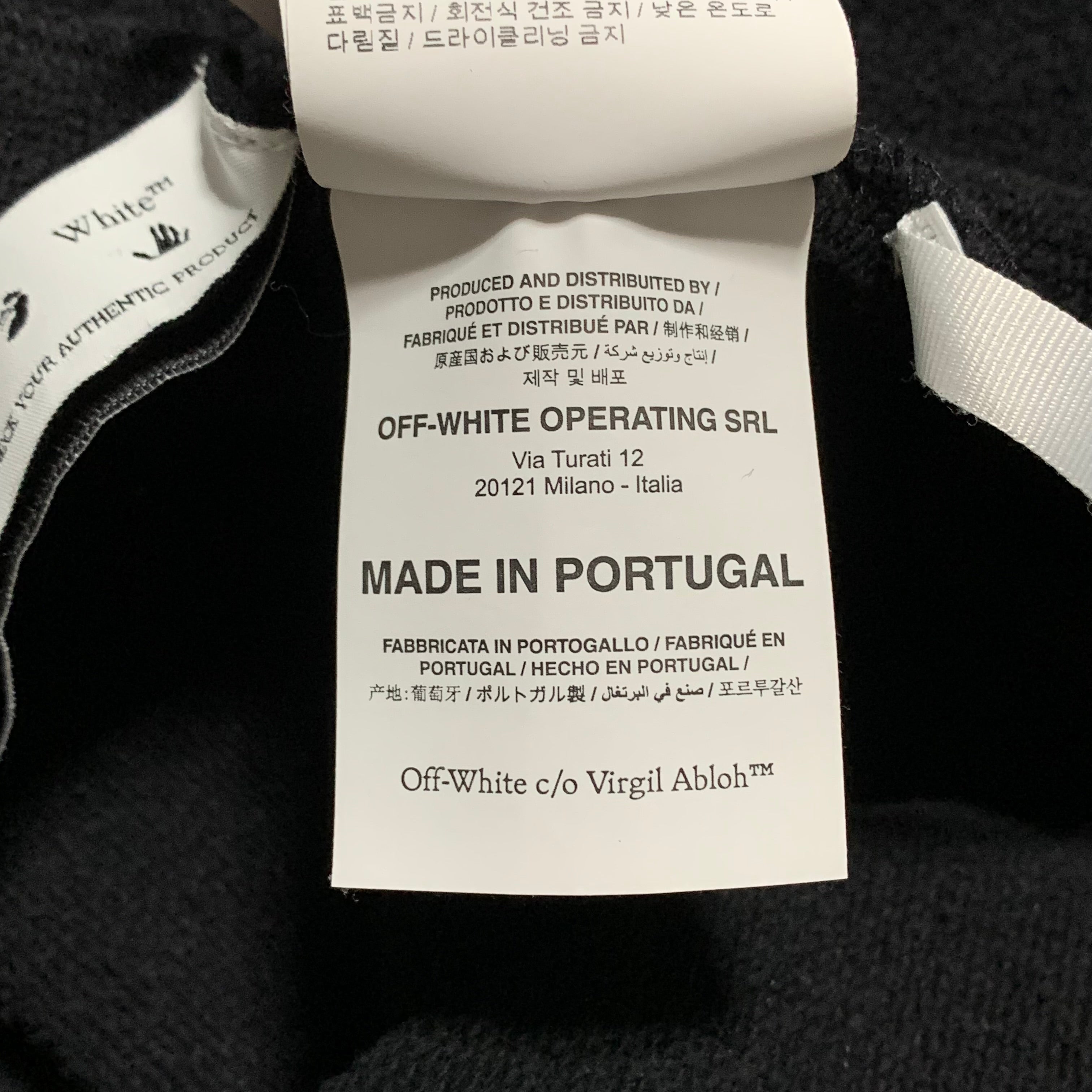 Off White Large Wave Outline Diag Black Sweatshirt Crewneck Virgil Abloh