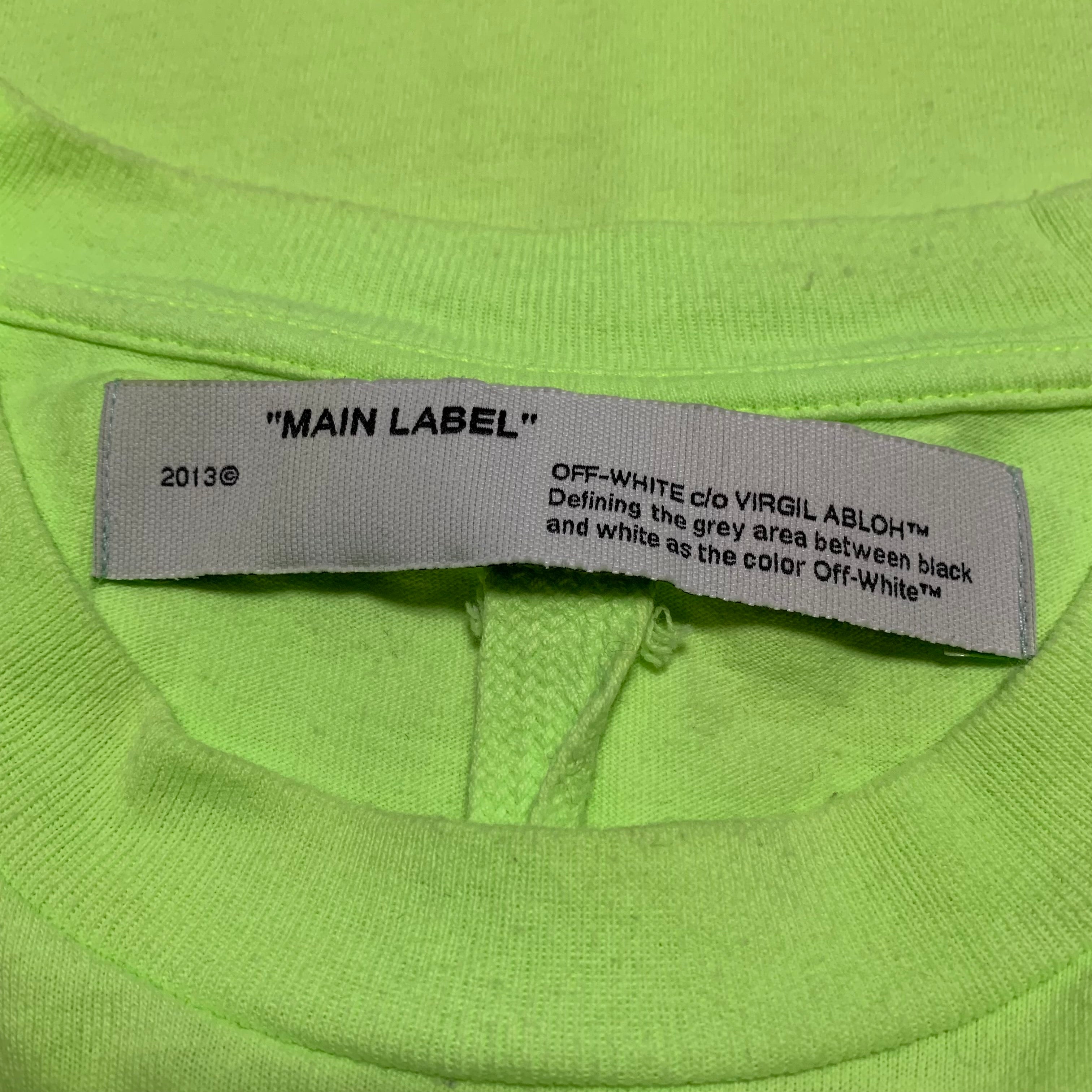 Off White Small Neon Green Arrows Tee Virgil Abloh (OMAA027R20185032)