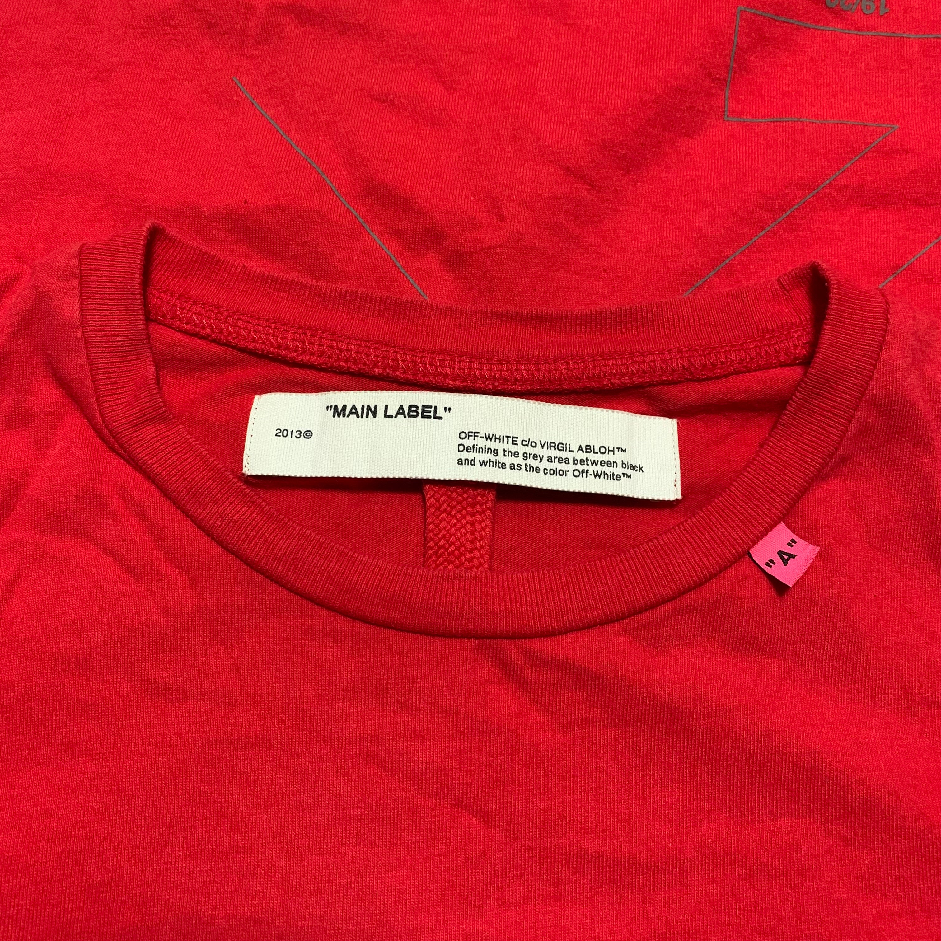 Off White Small Arrows Red Tee Virgil Abloh