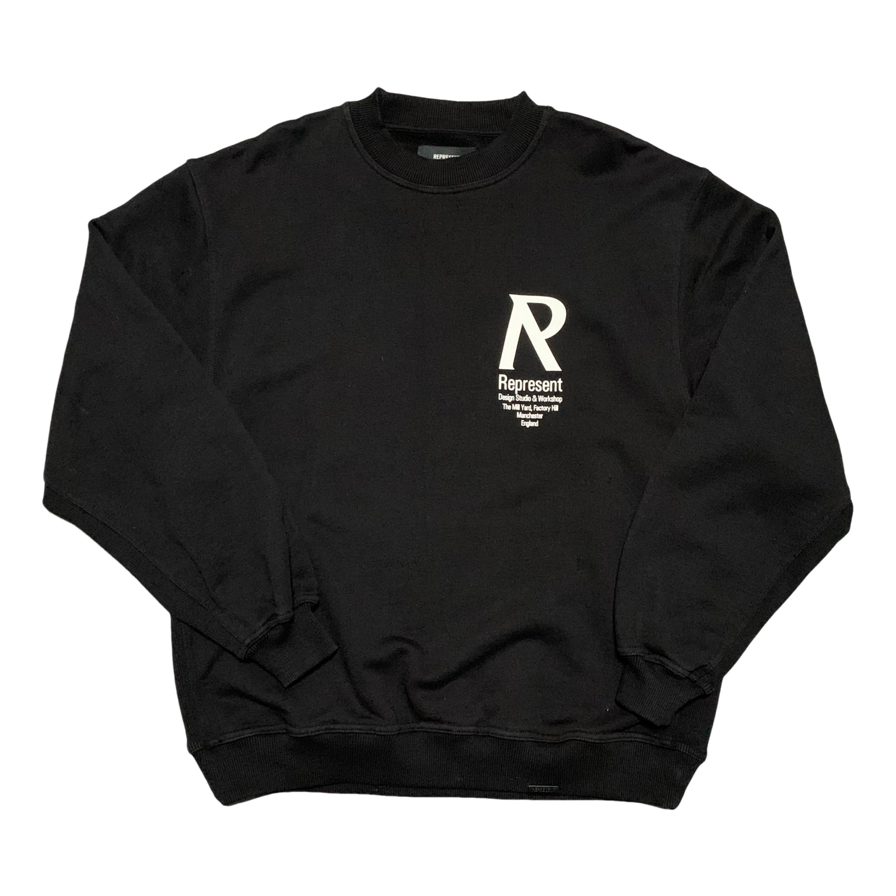 Represent Small Black Sweater Sweatshirt Design & Studio Crewneck