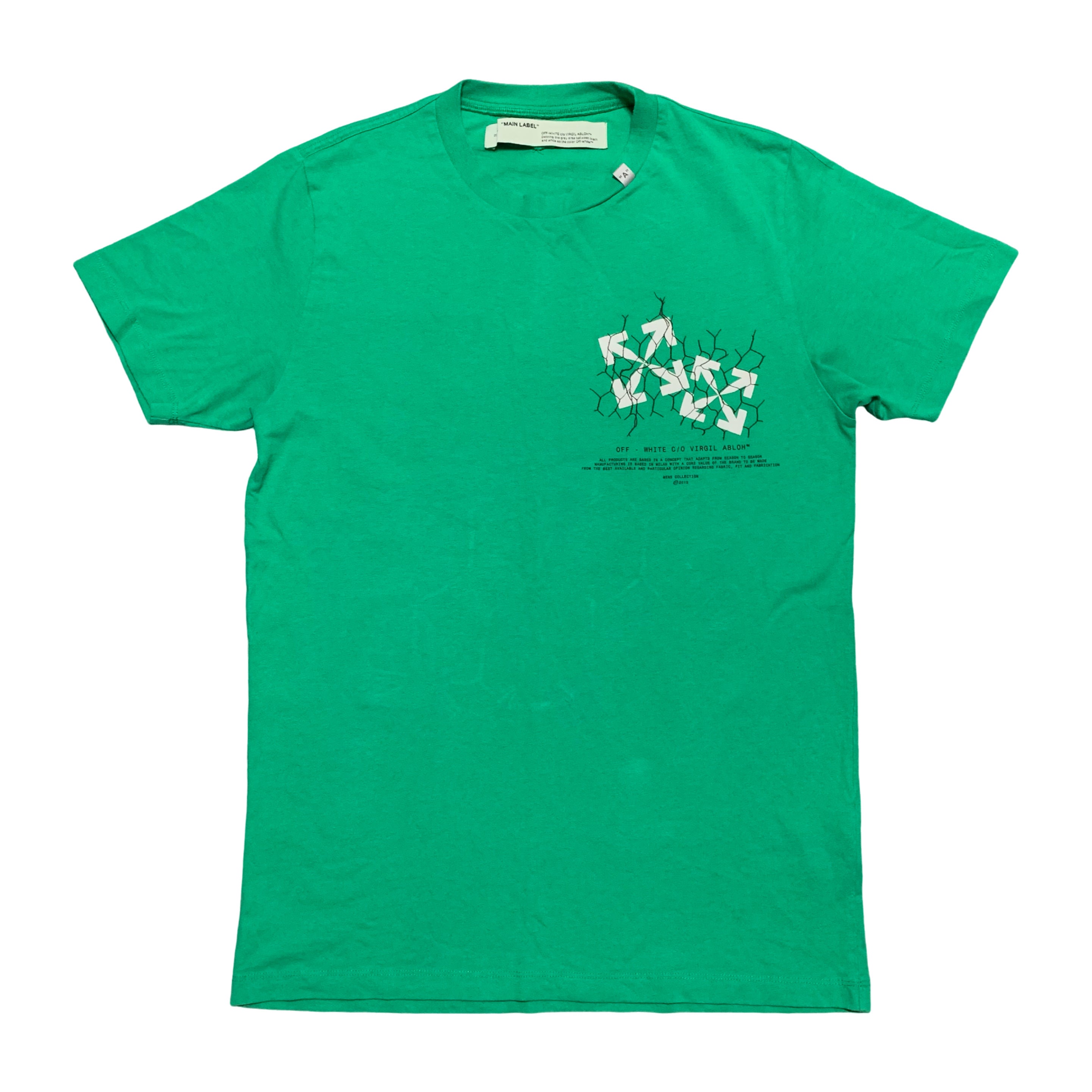 Off White Small Tee Fence Arrows Green T-Shirt Virgil Abloh