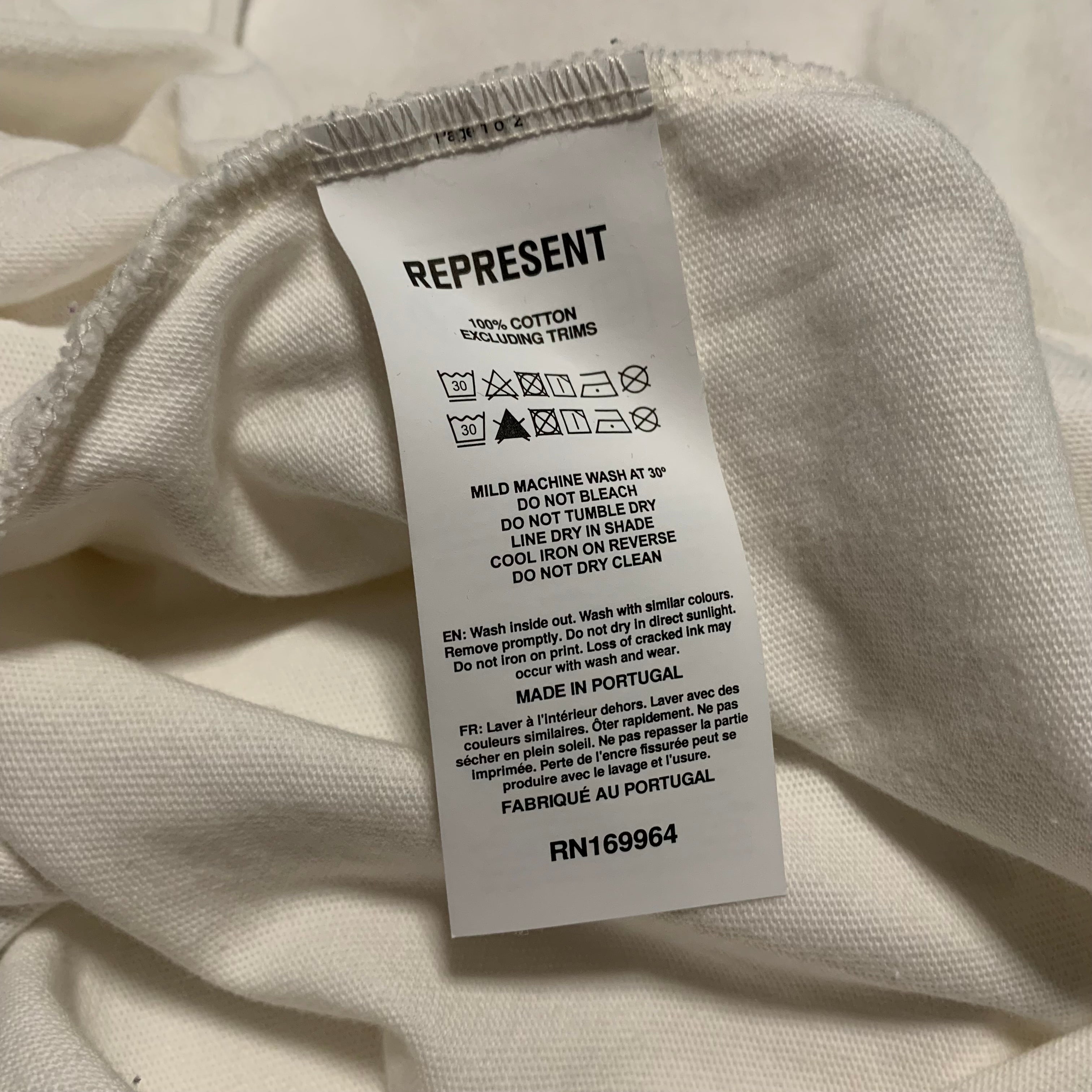 Represent Medium Double Distilled Flat White Tee