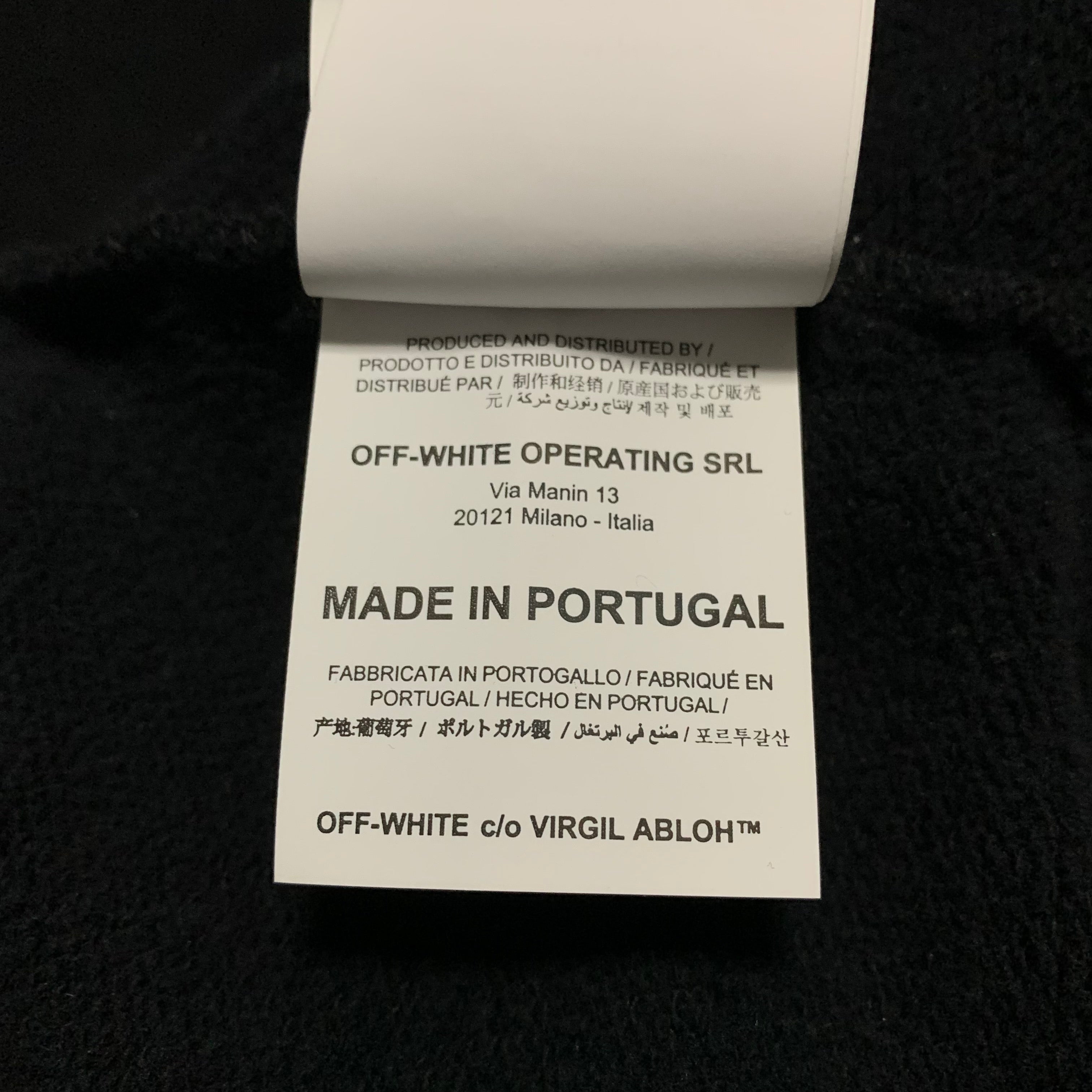 Off White XS Airport Arrows Black Sweatshirt Crewneck Virgil Abloh