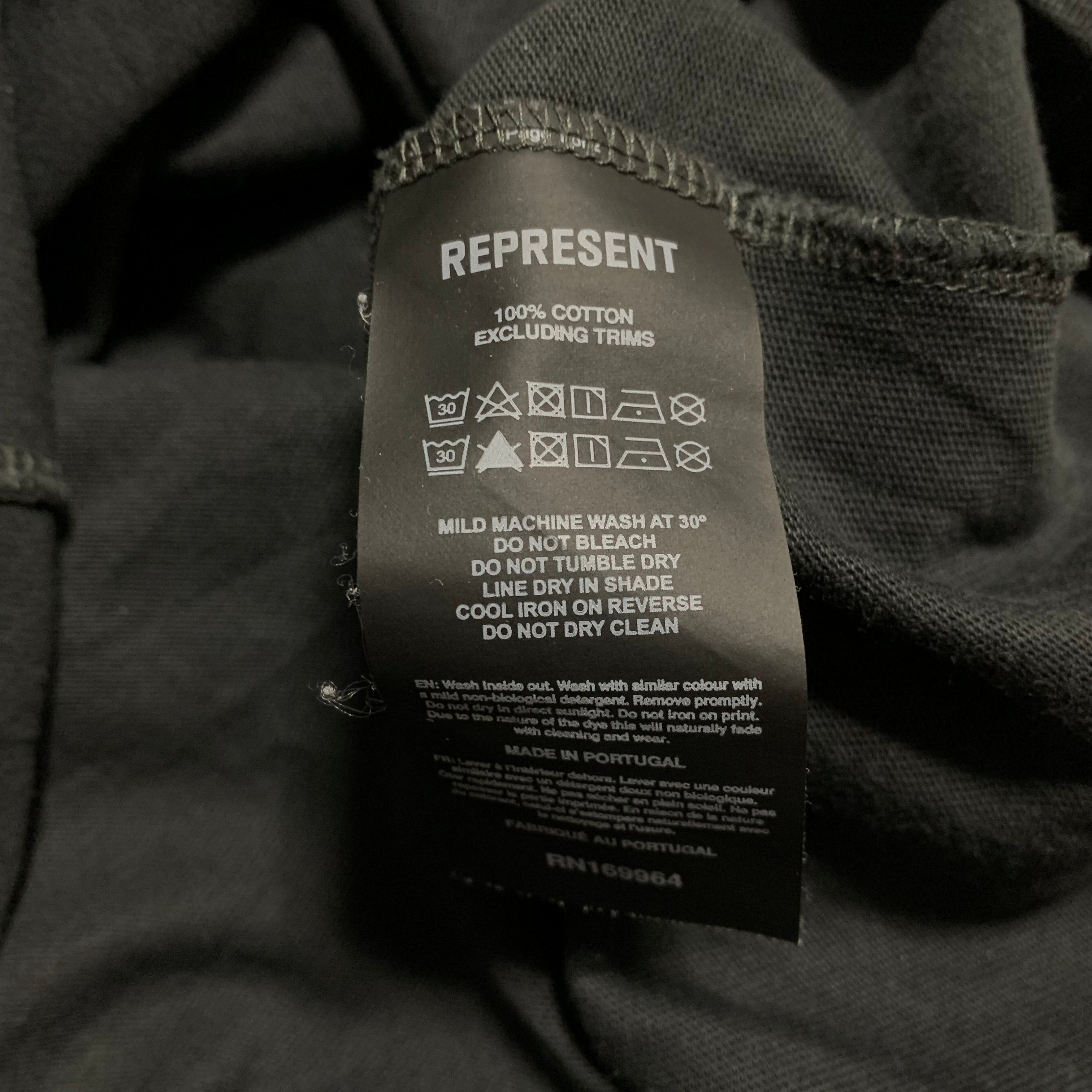 Represent Medium World Championship Stained Black Tee