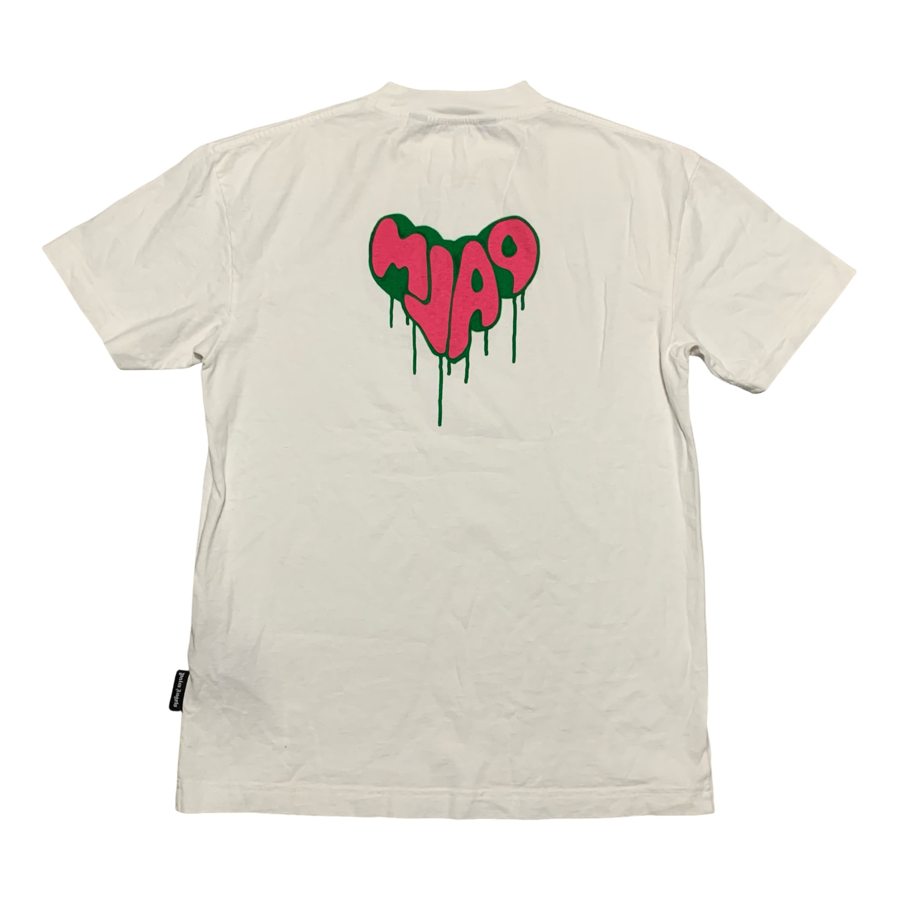 Palm Angels Small Spray Heart White Tee
