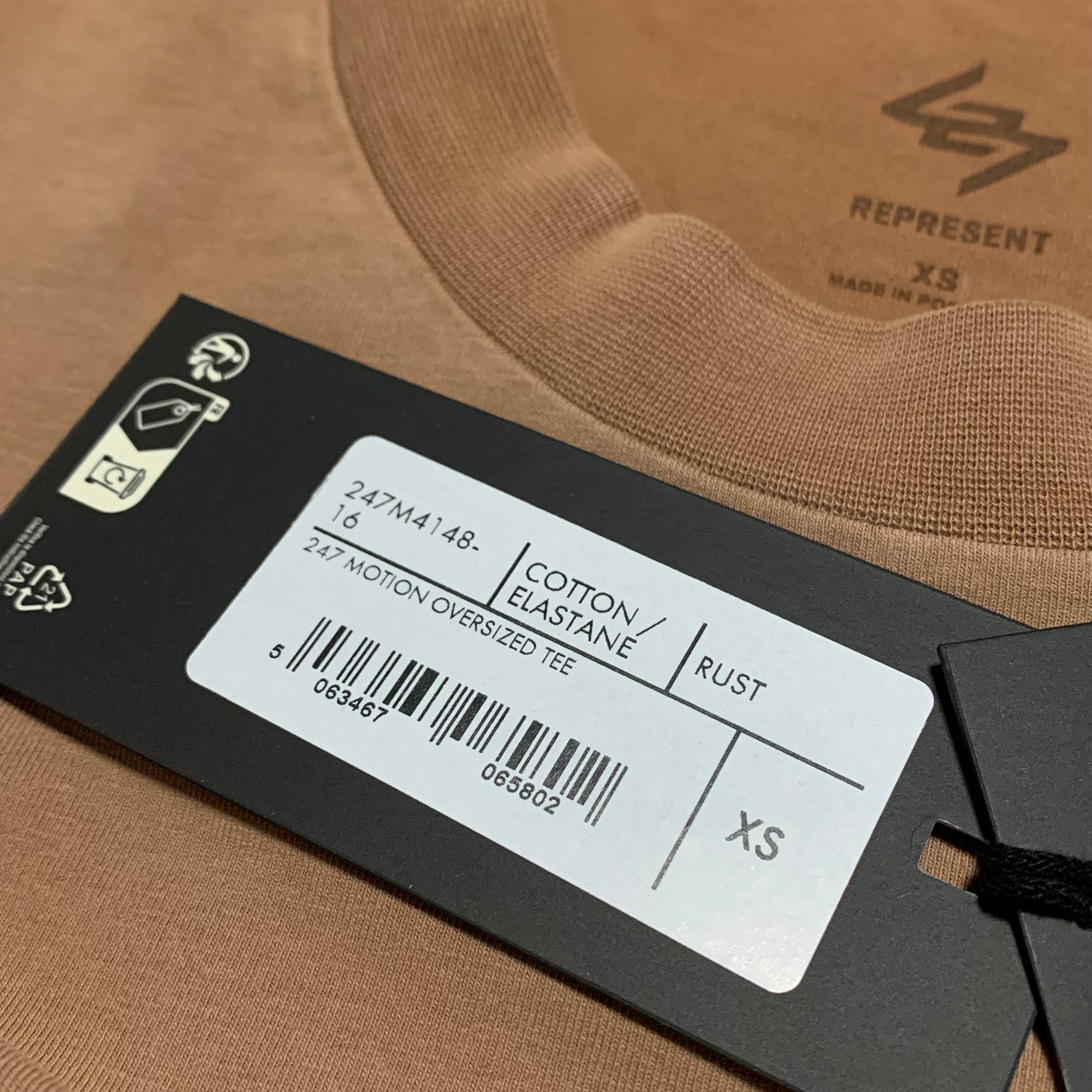 Represent XS 247 Motion Oversized Rust Tee