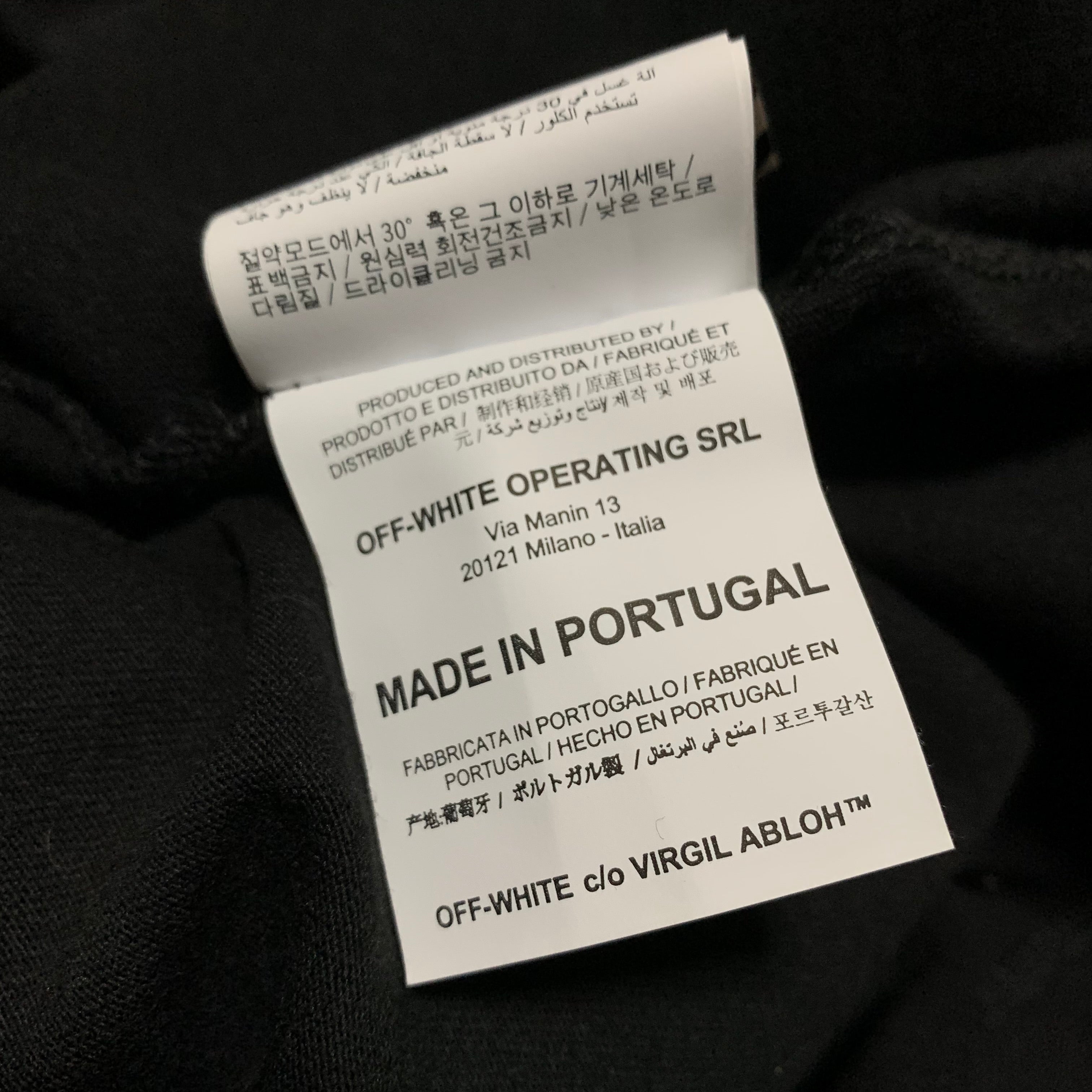 Off White XS Caravaggio Arrows Black Tee Virgil Abloh