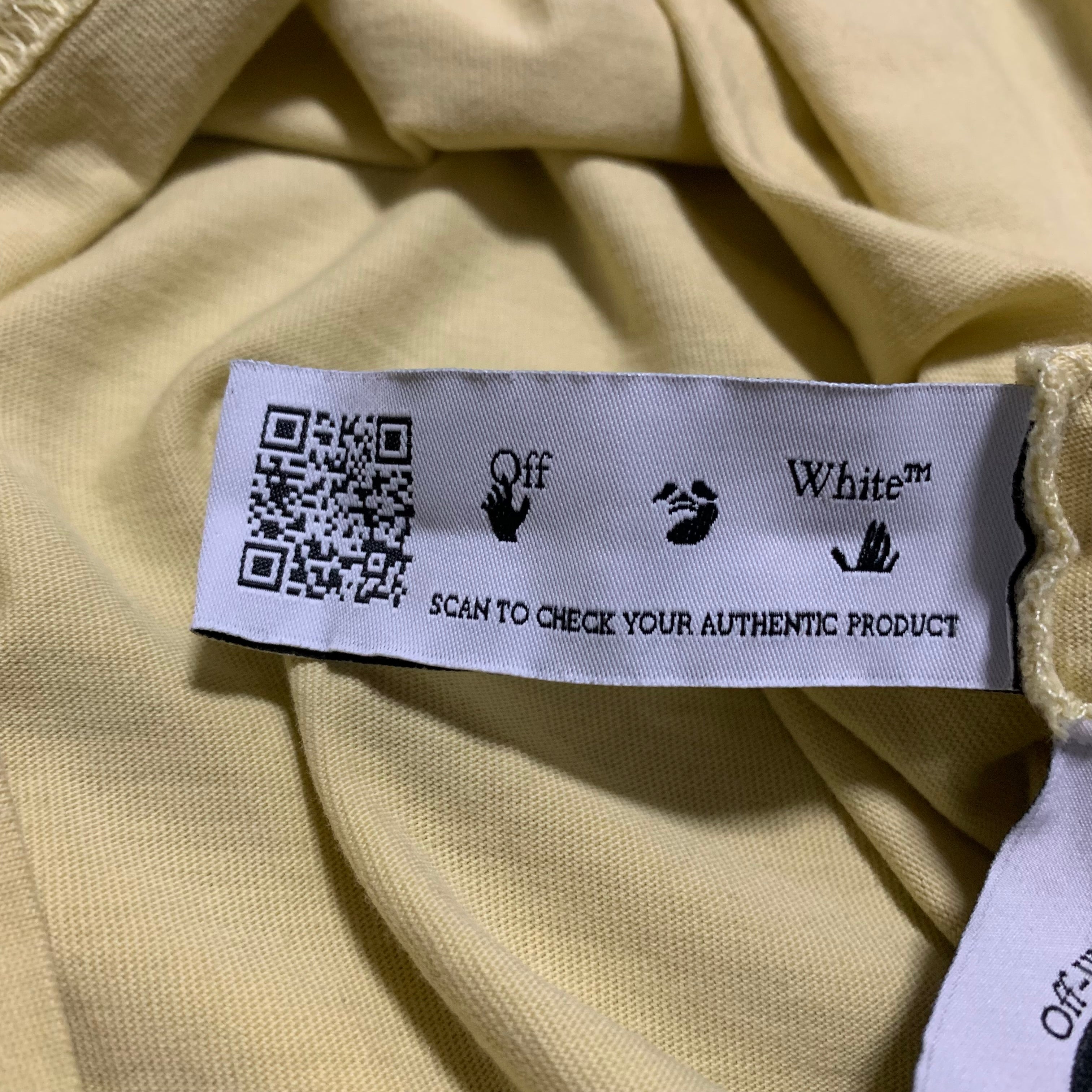Off White Medium Spray Yellow Tee Virgil Abloh (OWAA089F22JER007)