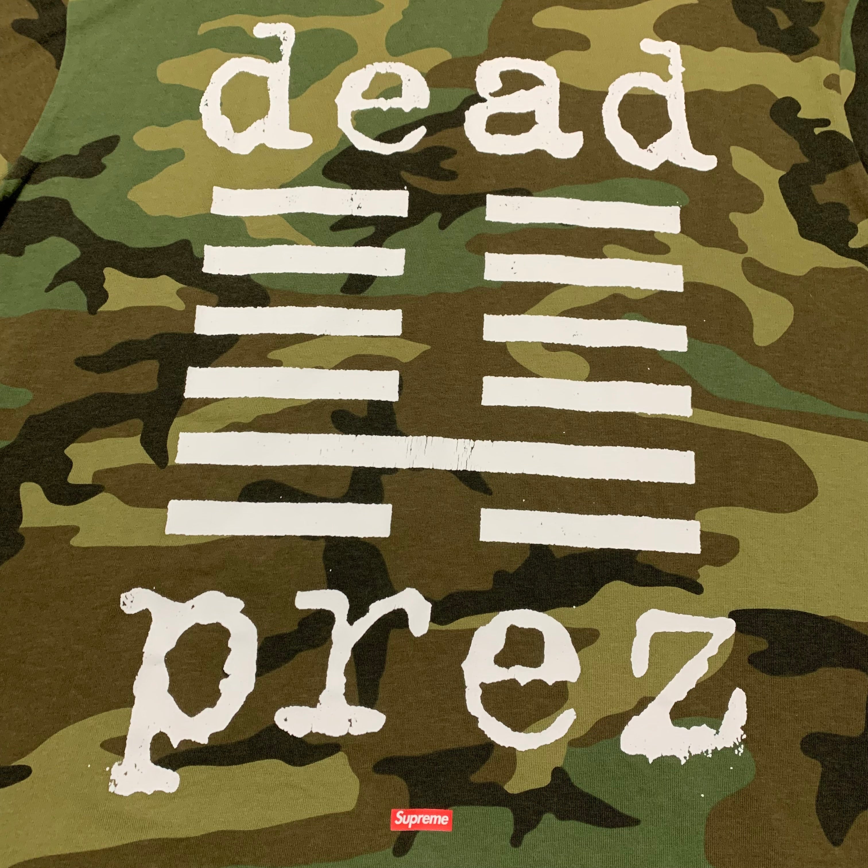 Supreme Medium Dead Prez Woodland Camo Green Tee 2019