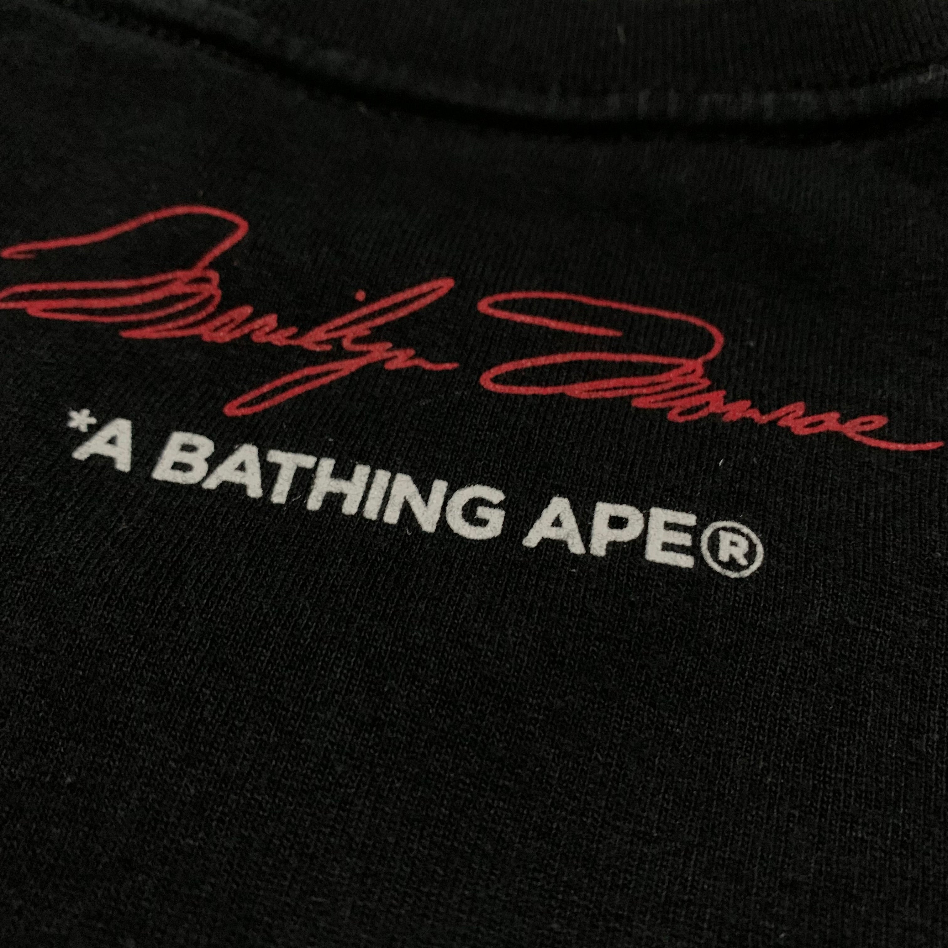 Bape x Marilyn Monroe Large College Black Tee A Bathing Ape 2020