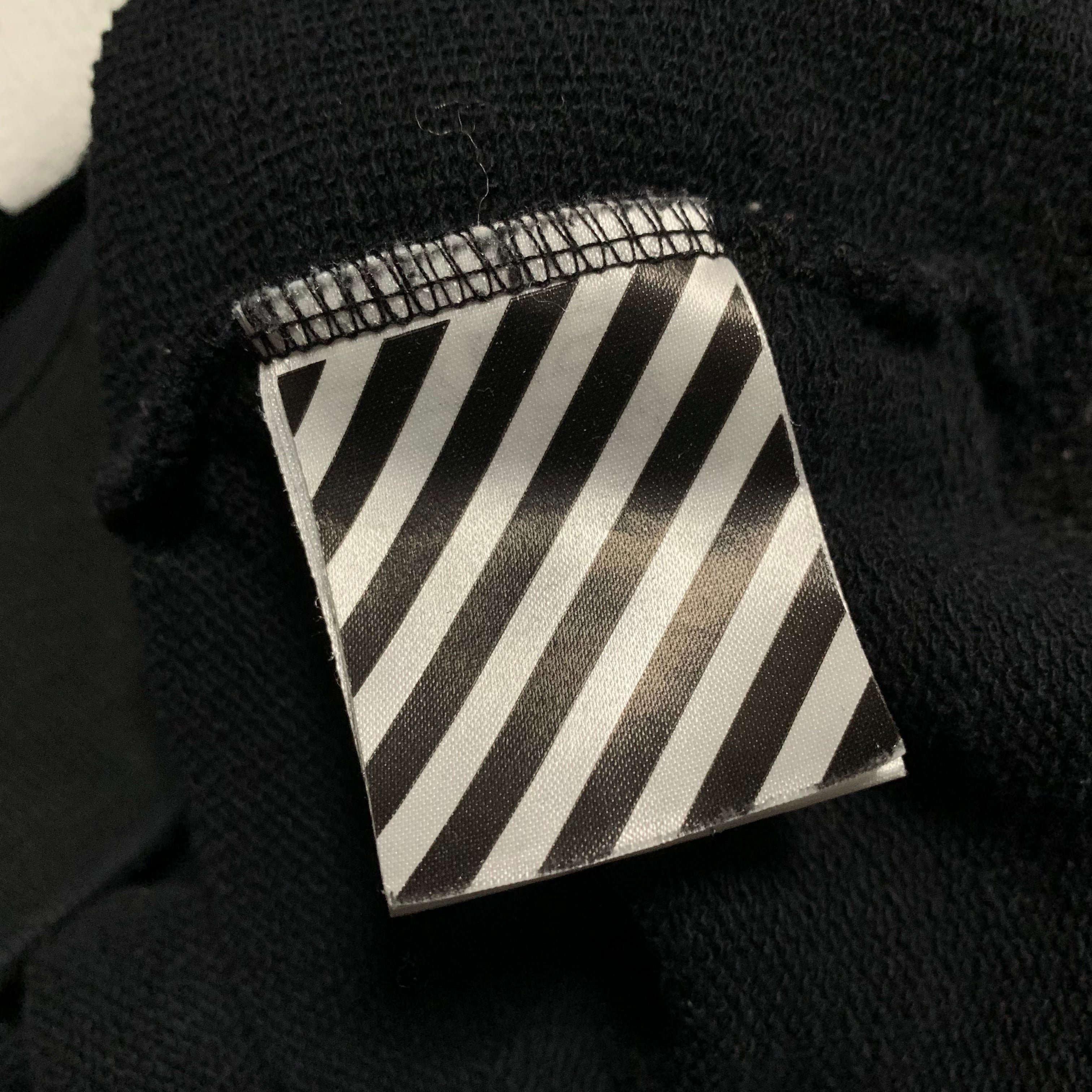 Off White Small Diagonal Brushed Black Sweatshirt Crewneck Virgil Abloh