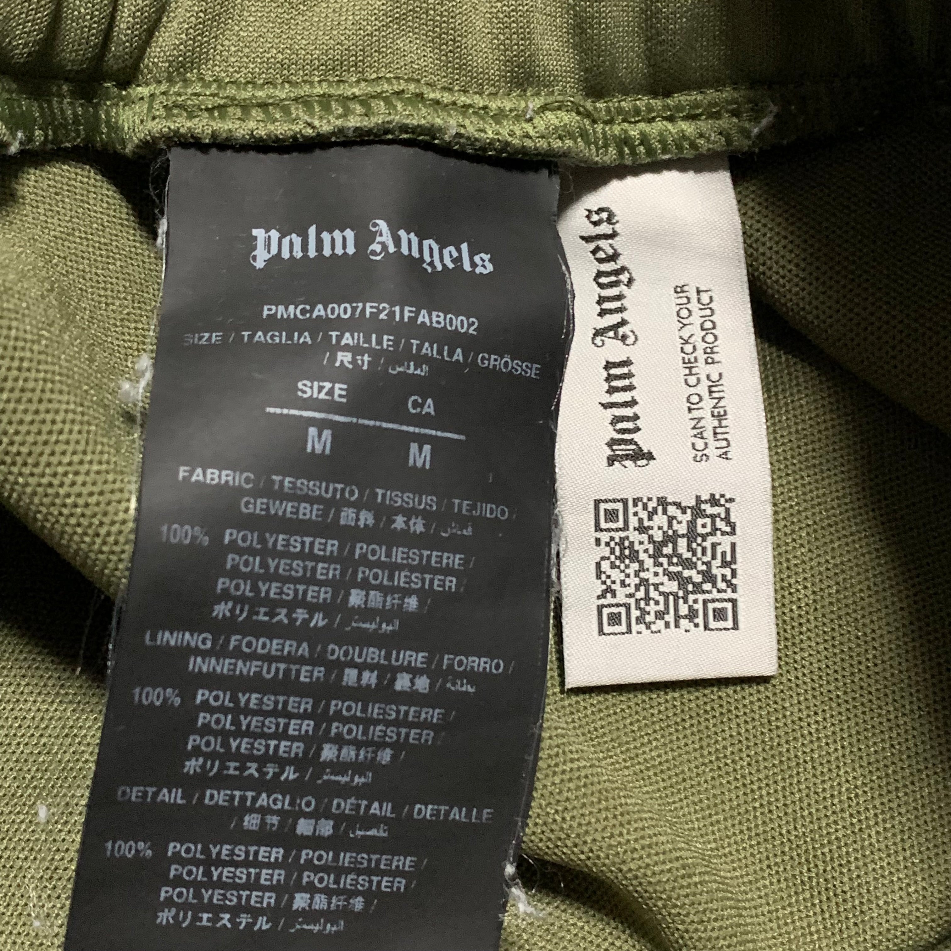 Palm Angels Medium Classic Khaki Green Track Pant Bottoms