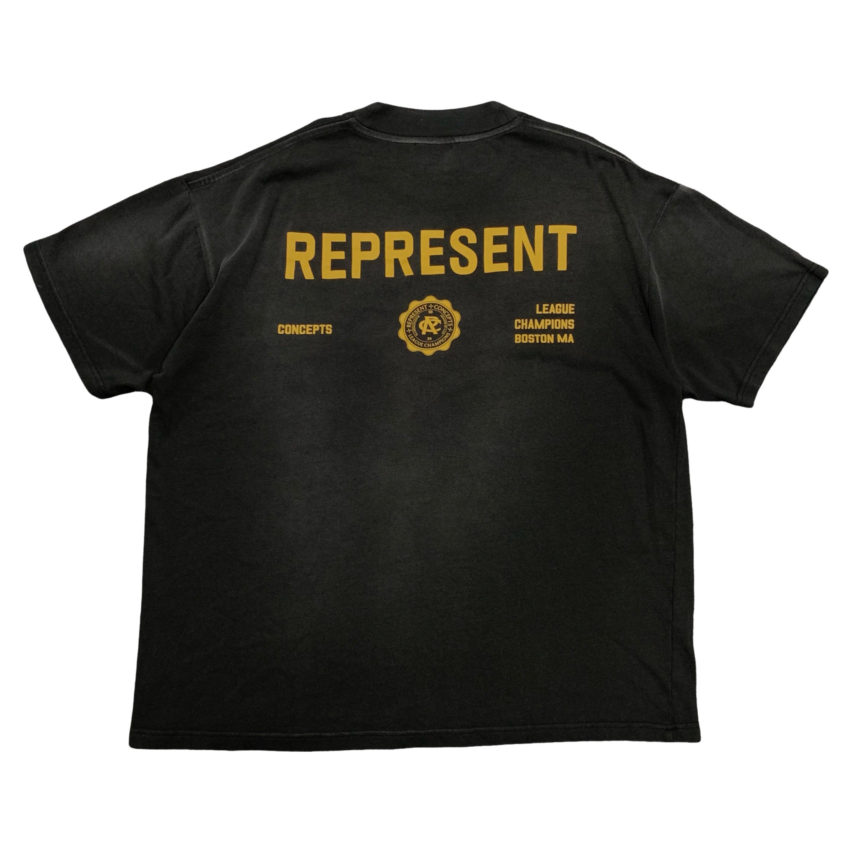 Represent Large Tee Concepts Graphic Stained Black T-Shirt (Sample)