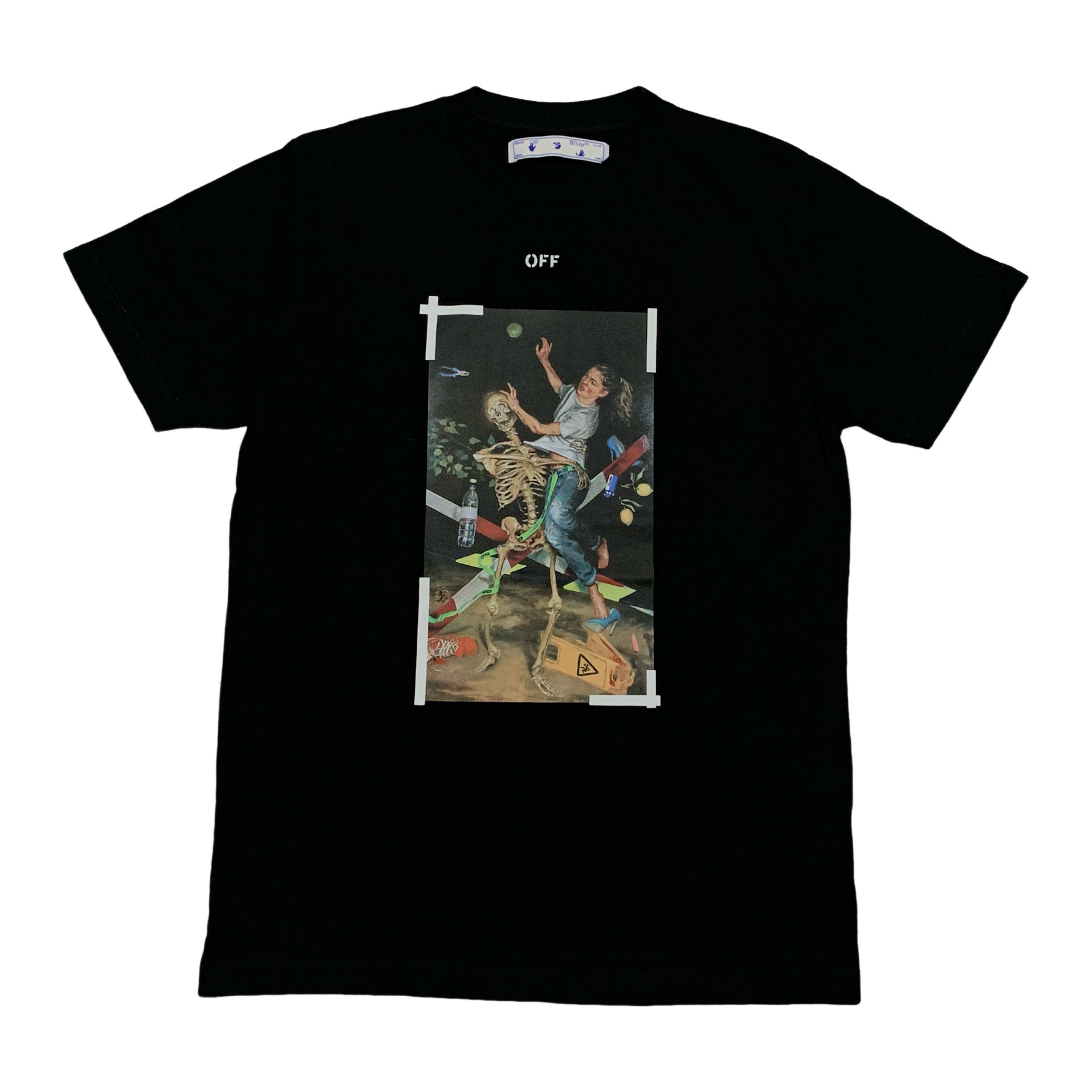 Off White Medium Pascal Arrows Black Tee Virgil Abloh Skeleton
