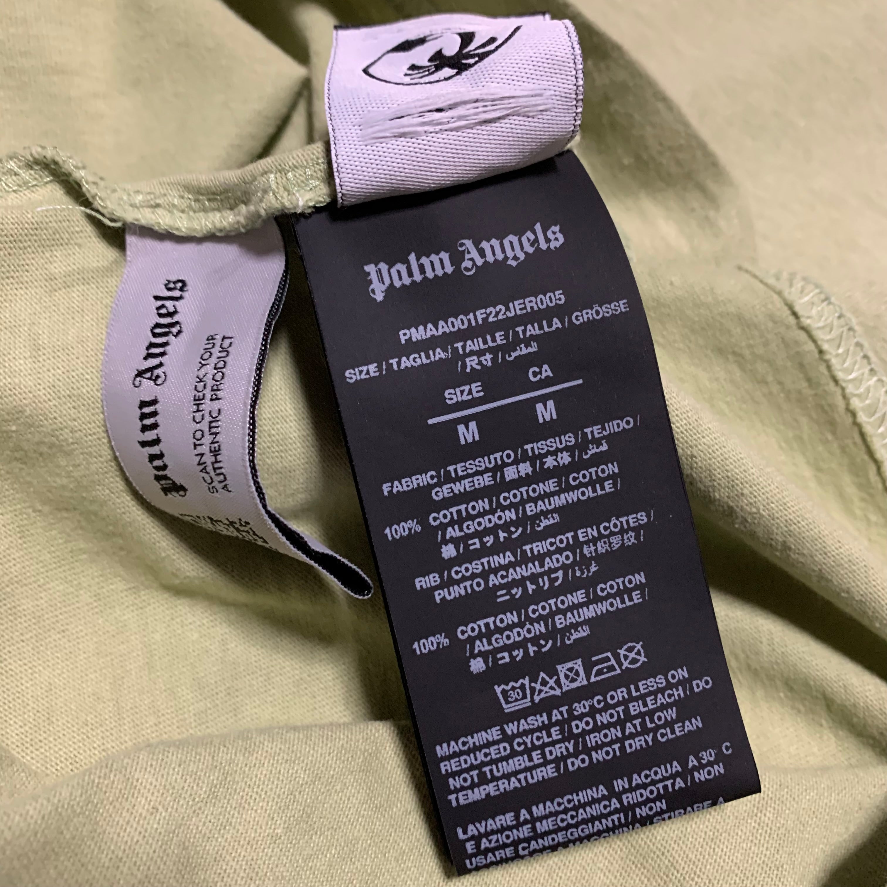 Palm Angels Medium Classic Bear Mint Green Tee
