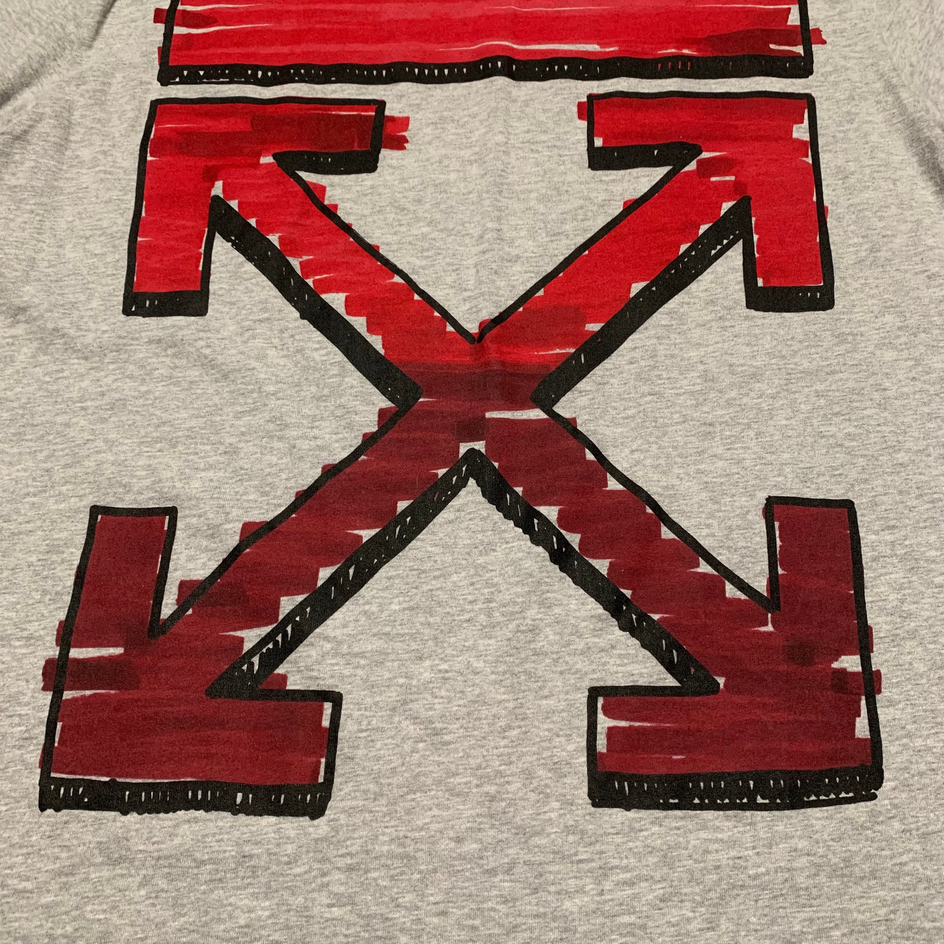 Off White Large Marker Arrows Grey Tee Virgil Abloh