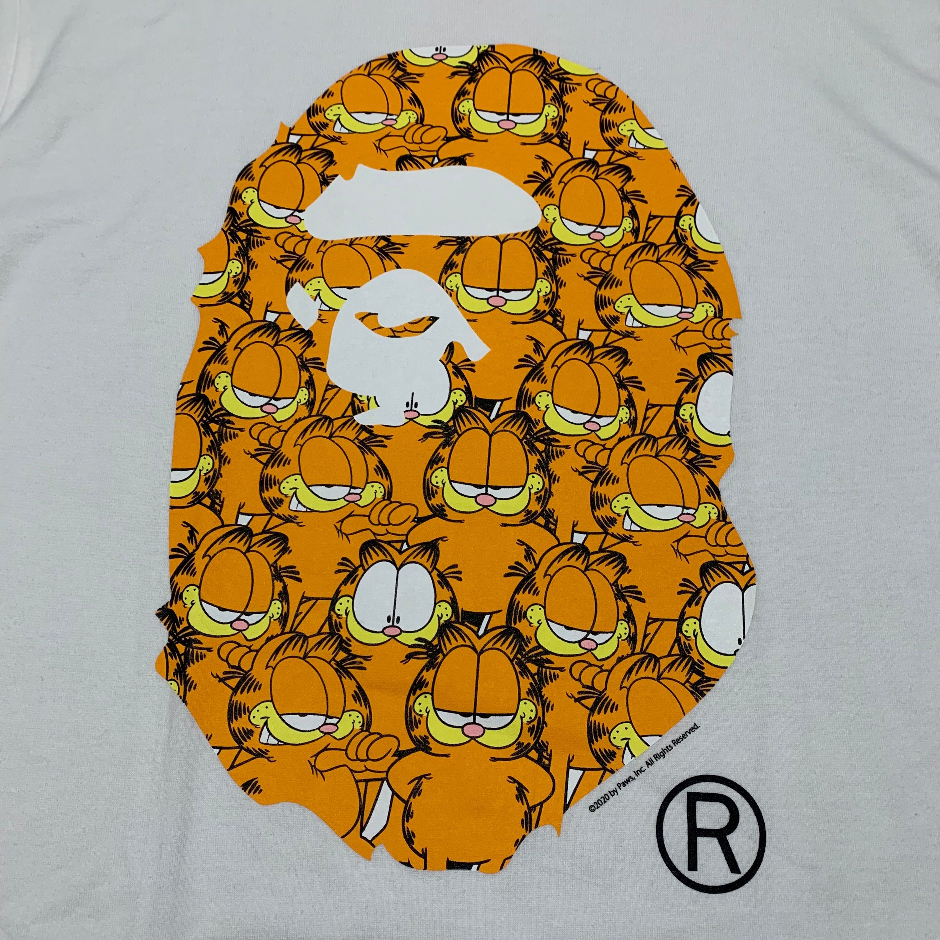 Bape Large Garfield Ape Head White Tee A Bathing Ape 2020