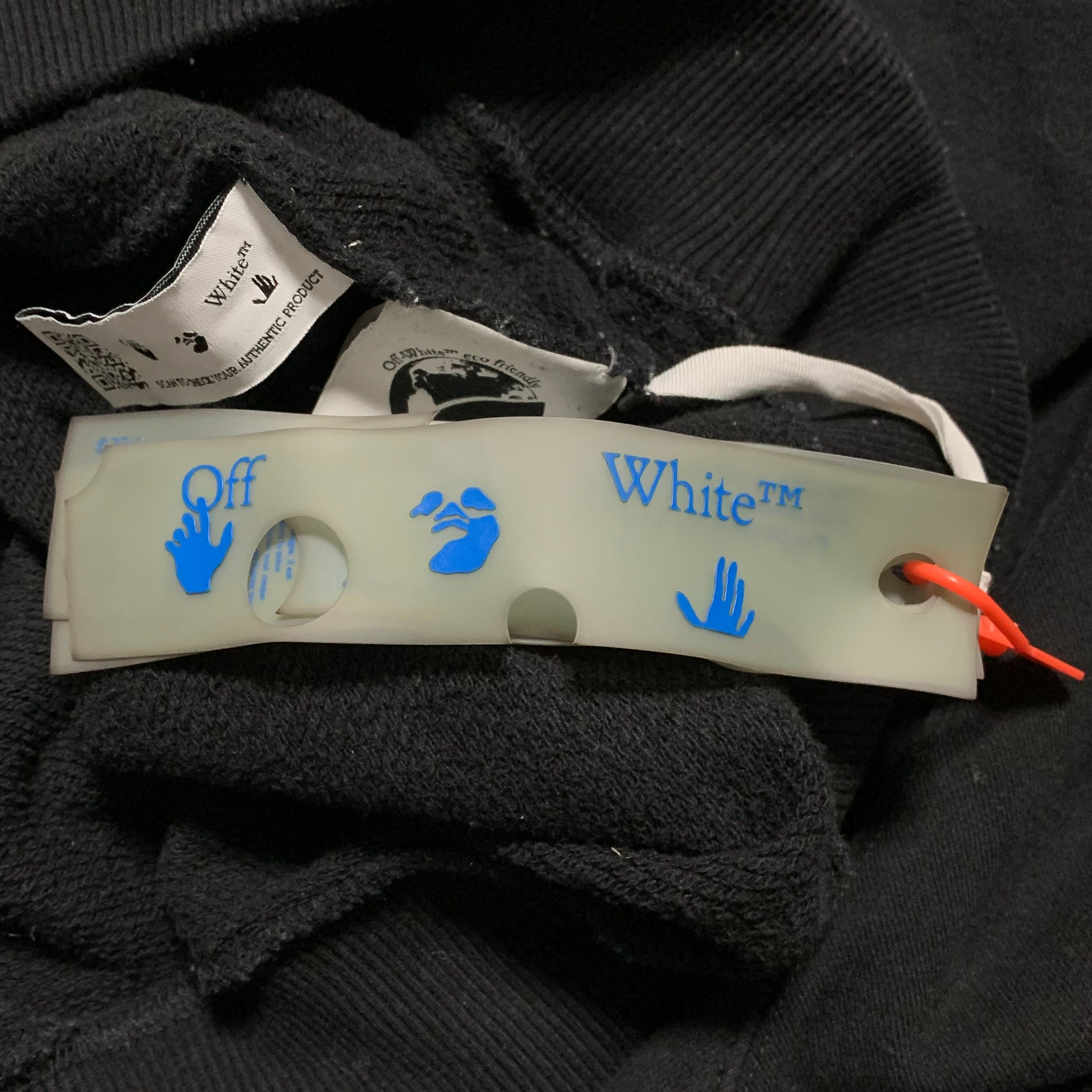 Off White XS Black Sweatshirt Crewneck Off Logo Short Vigil Abloh