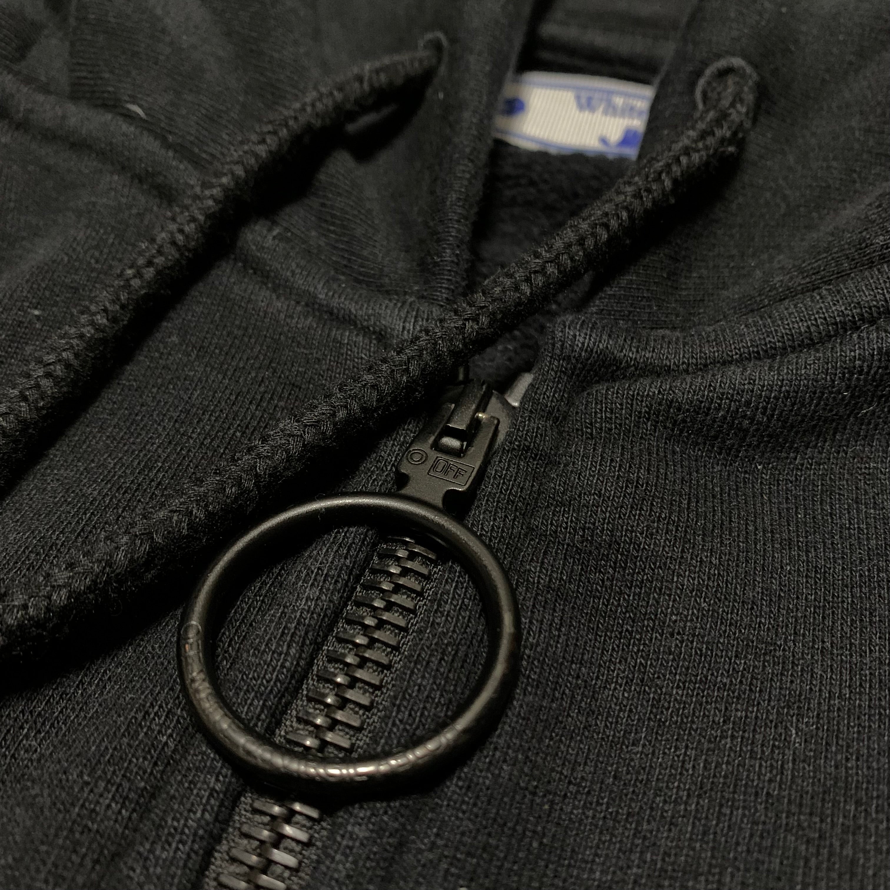 Off White Medium Thunder Logo Black Zip Hoodie Virgil Abloh