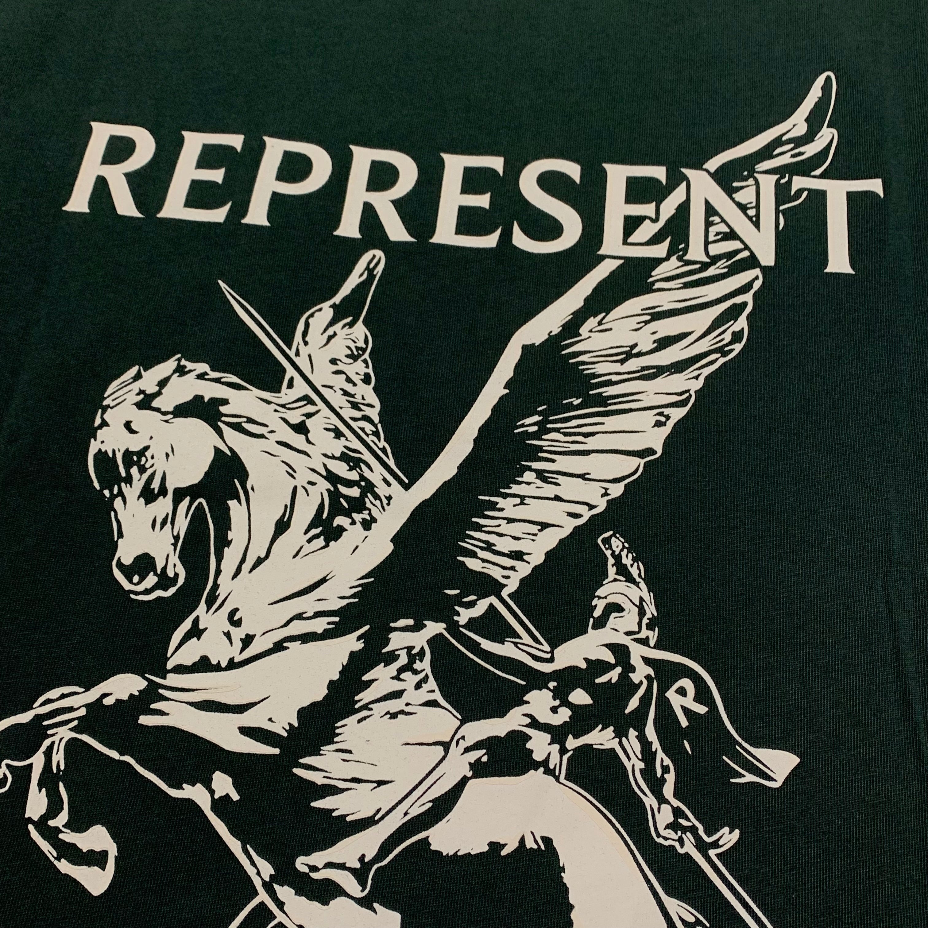 Represent Small Mascot Green Pocket Tee