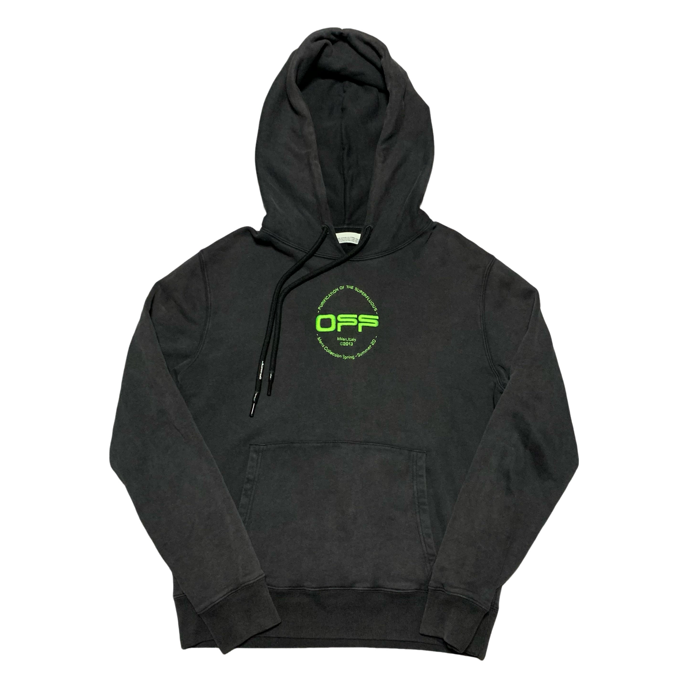 Off White Small Hand Logo Off Black Hoodie Virgil Abloh 2020