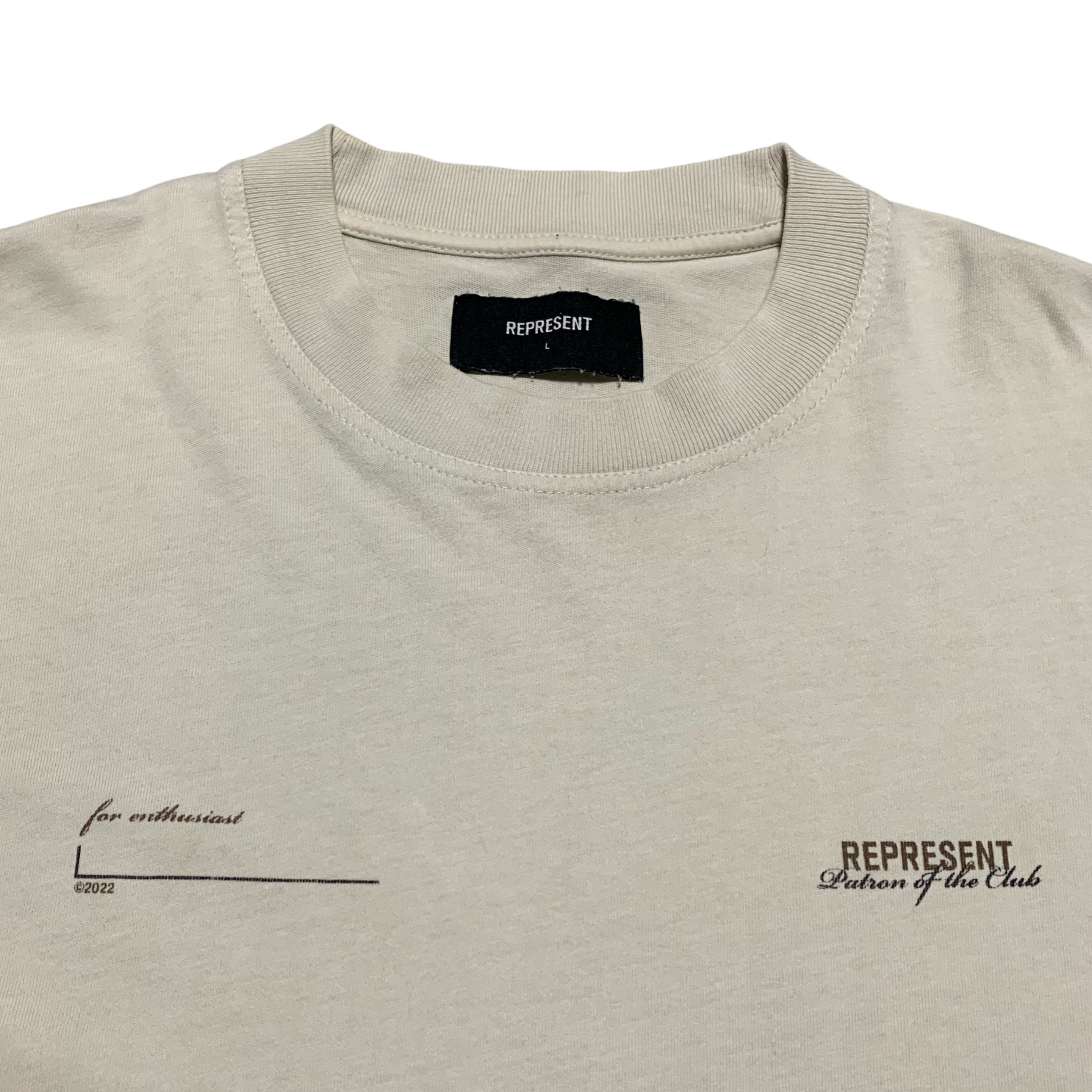 Represent Large Patron Of The Club Cream White Tee 2022