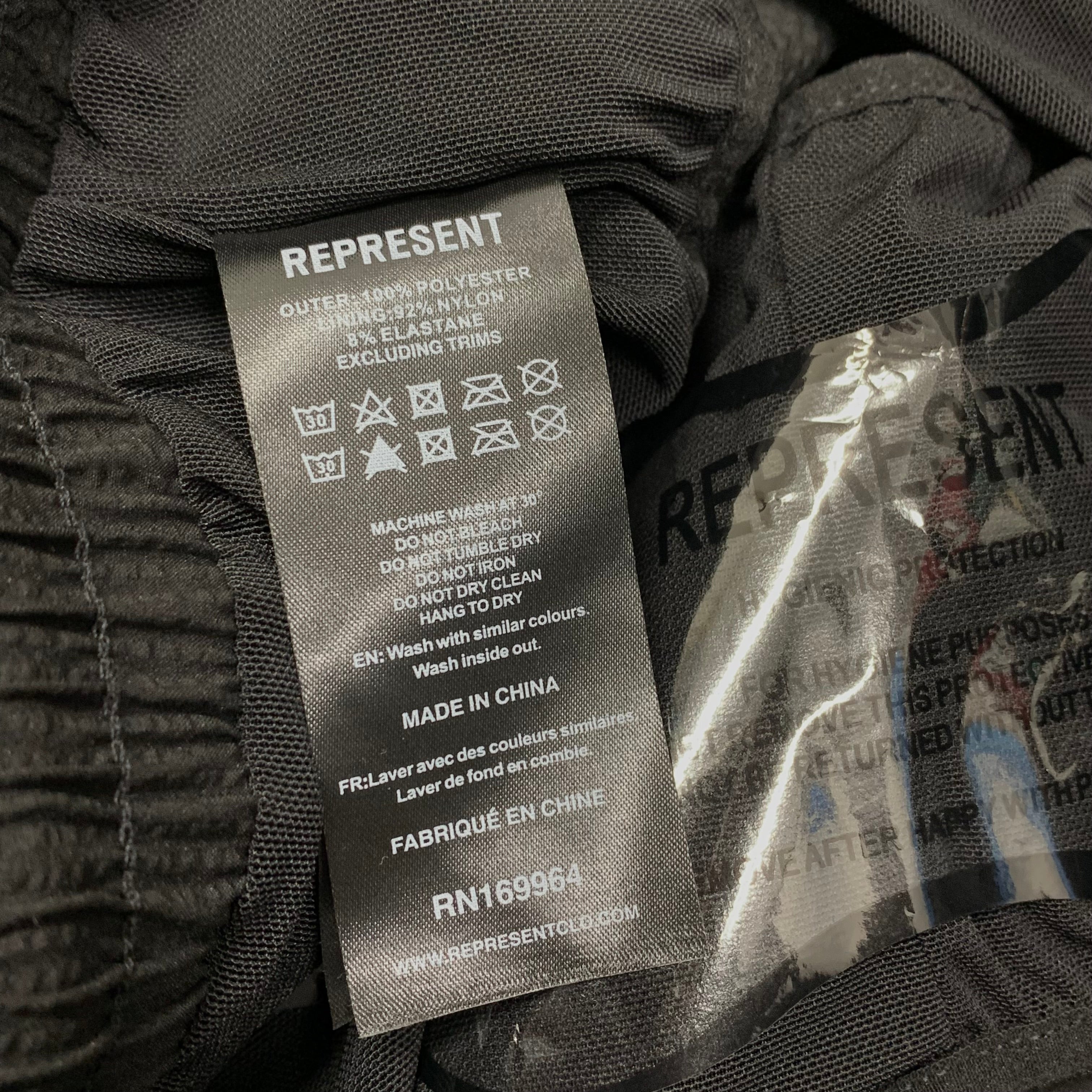 Represent XL Swim Shorts Seersucker Shark Black Swim Shorts