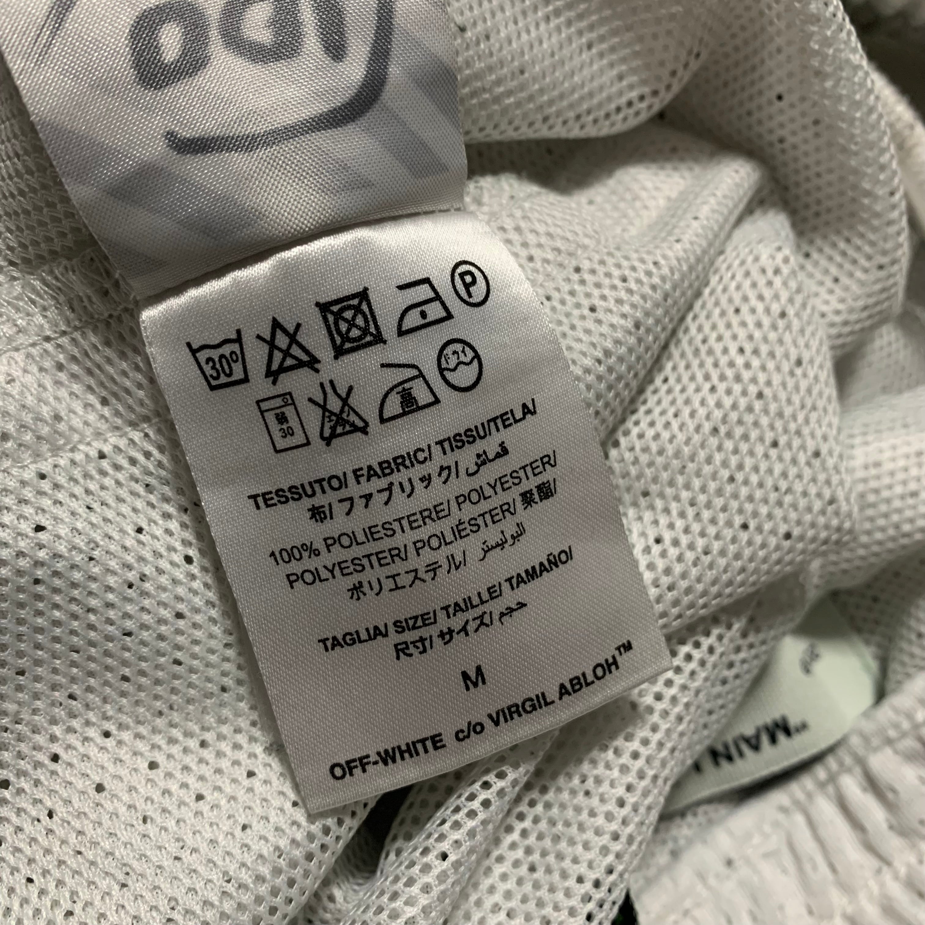Off White Medium Shorts Airport Diag Mesh White Virgil Abloh