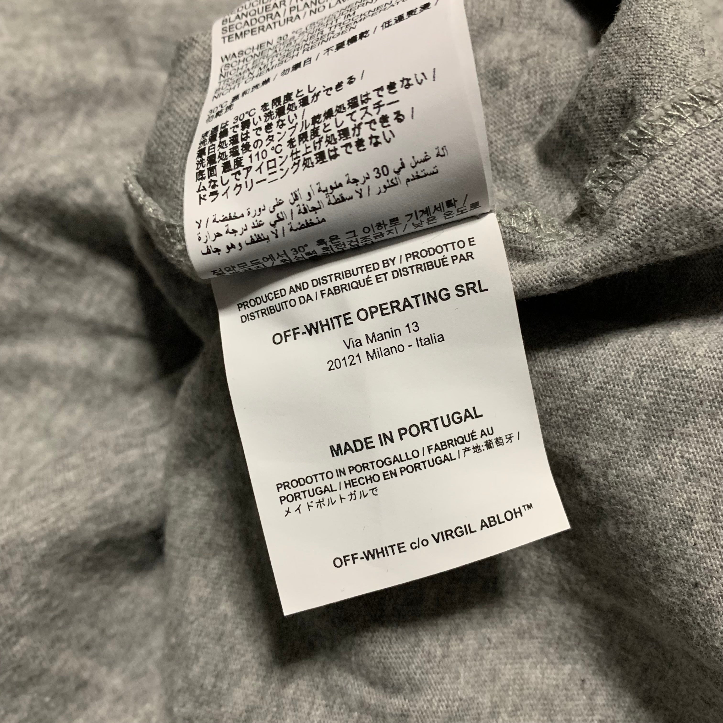 Off White Medium Triangle Grey Tee Virgil Abloh