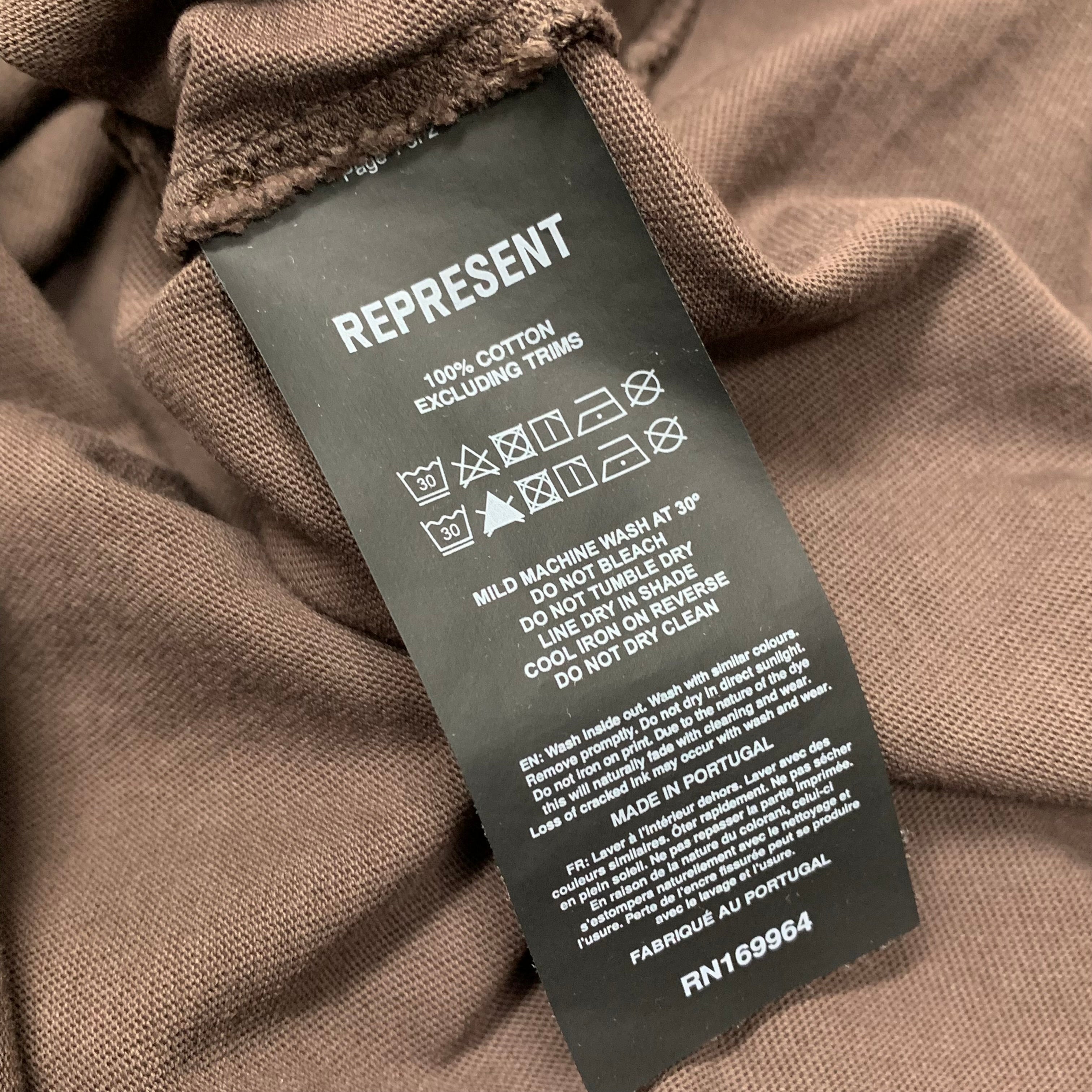 Represent Medium Tee Masking Tape Initial Cedar Brown T-Shirt