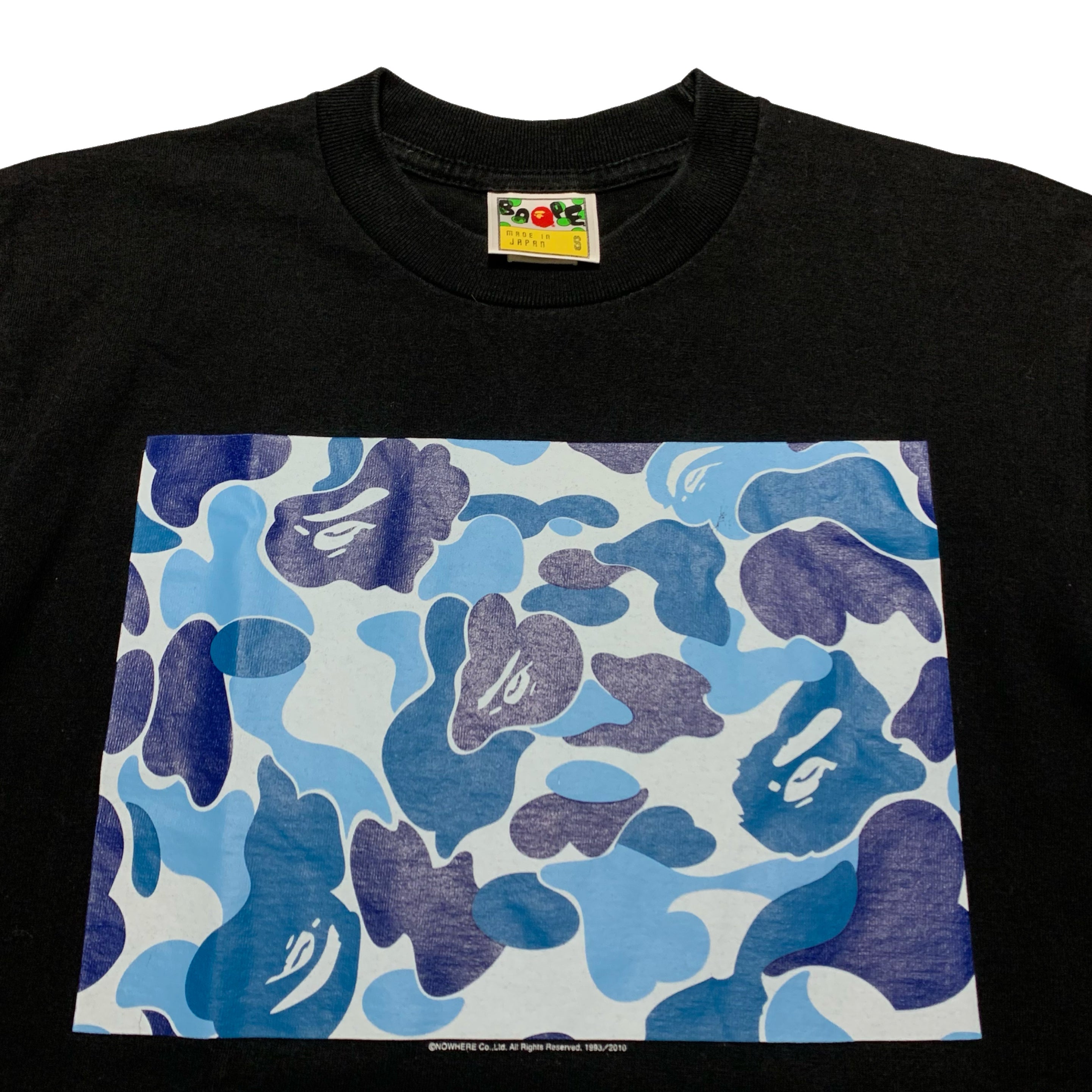 Bape Small Blue ABC Camo Graphic Black Tee A Bathing Ape 2010
