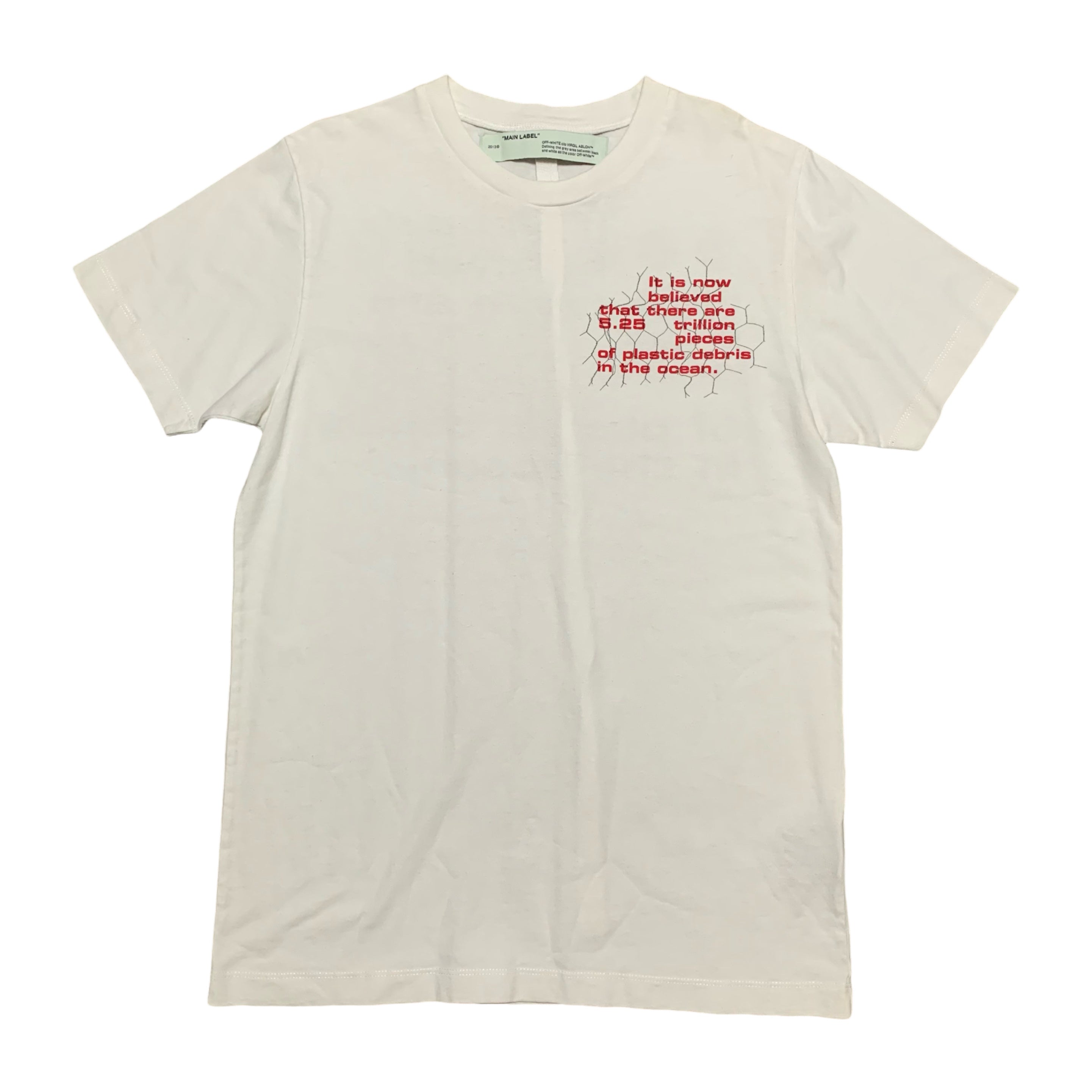 Off White Medium Ocean Debris White Tee Virgil Abloh