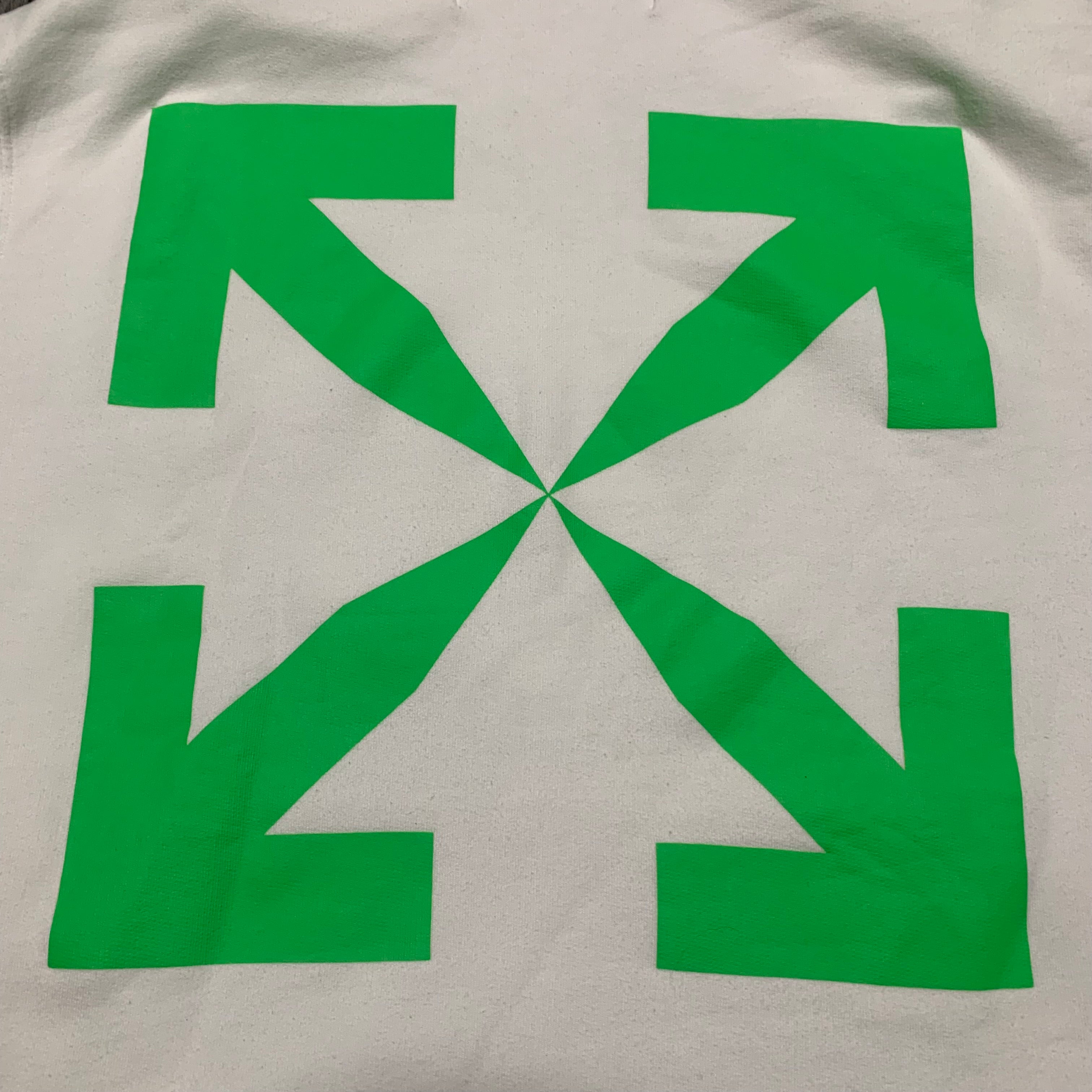 Off White Medium Pascal Arrows White Hoodie Virgil Abloh