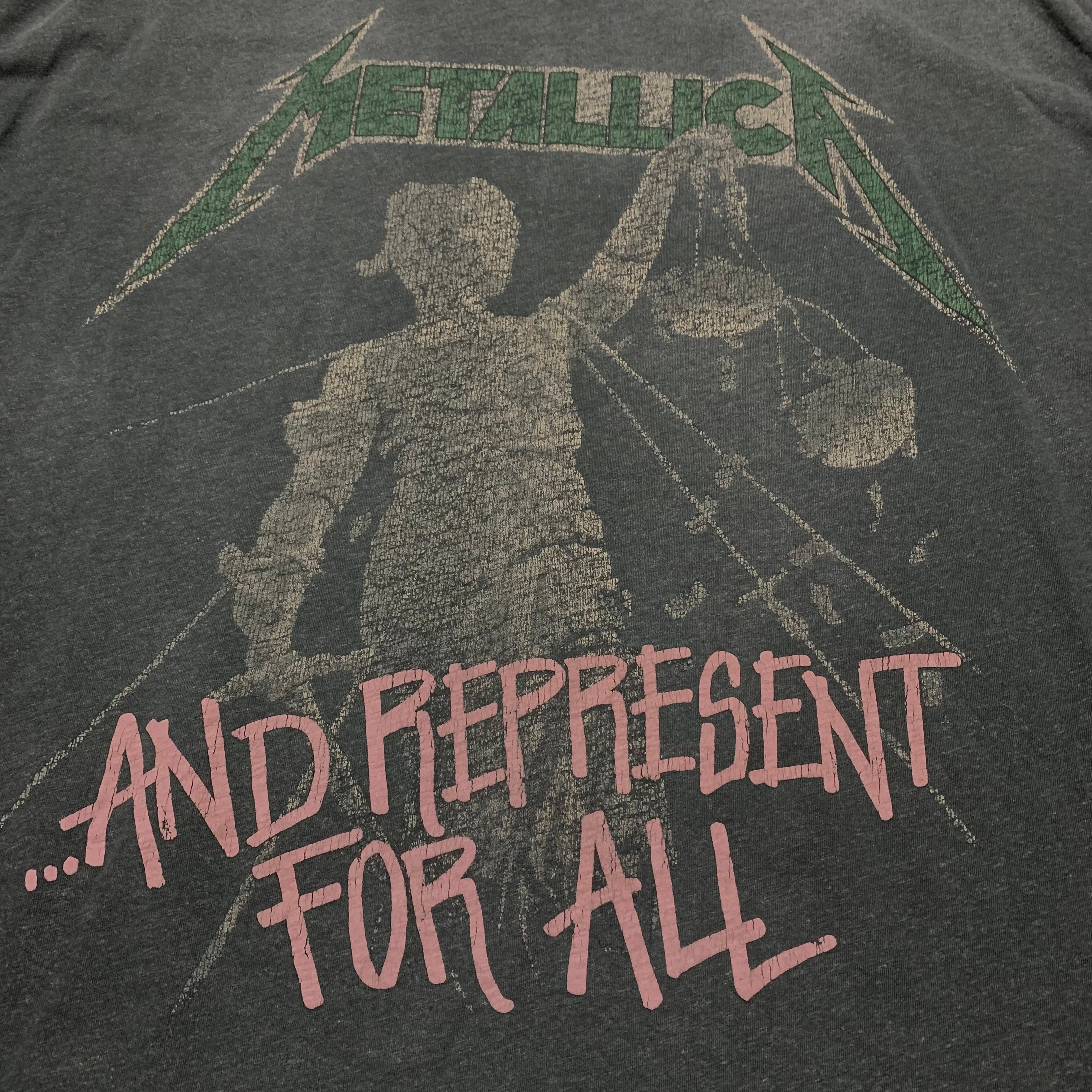 Represent Large Metallica Justice Stained Black Tee