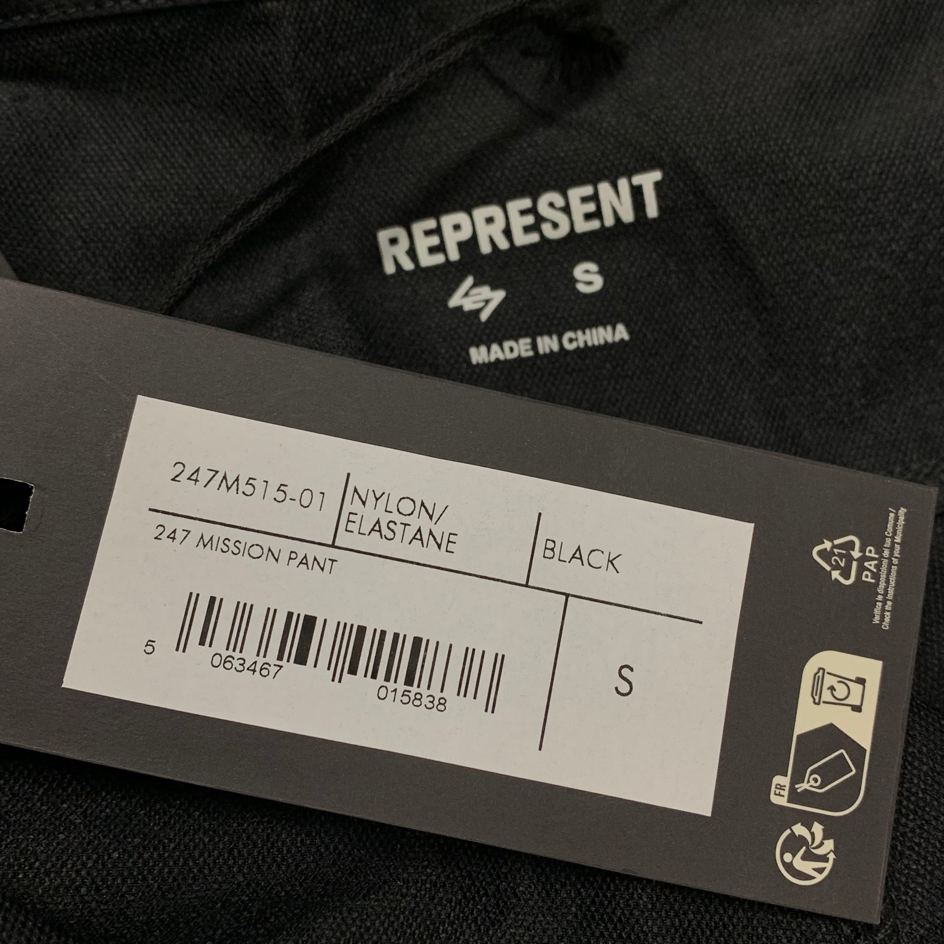 Represent Small Pant 247 Mission Black Pant Bottoms (RRP £160)