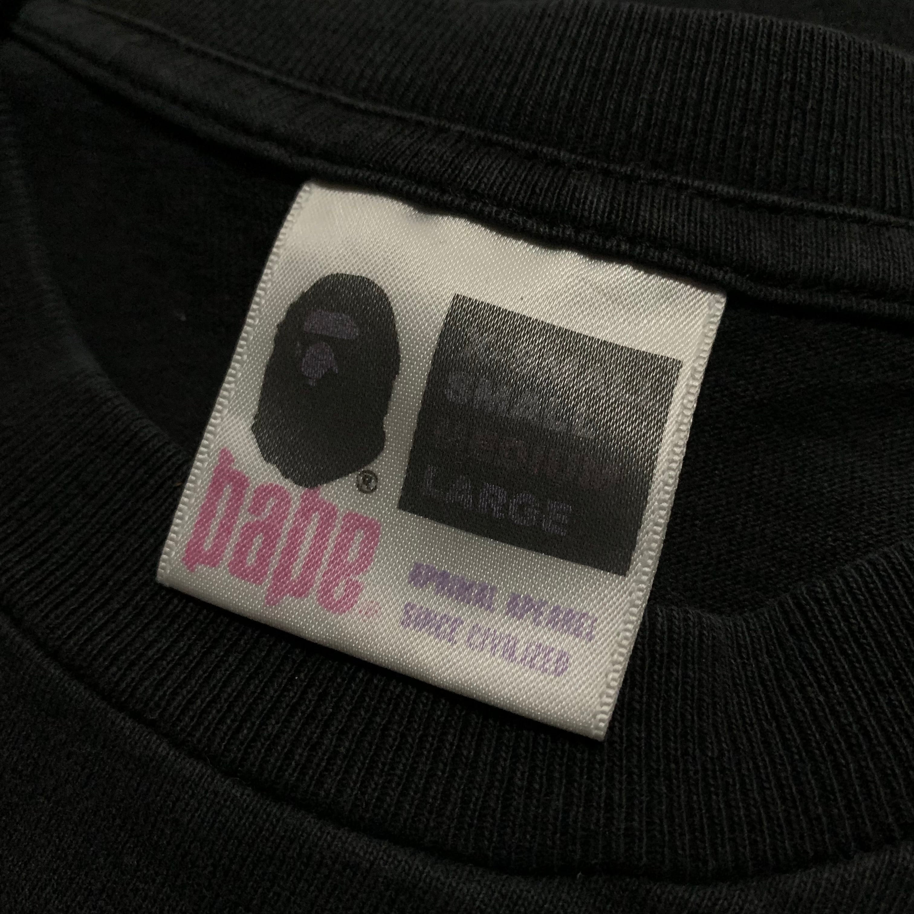 Bape Medium Blue ABC Camo Black Tee 'GO APE' Vintage